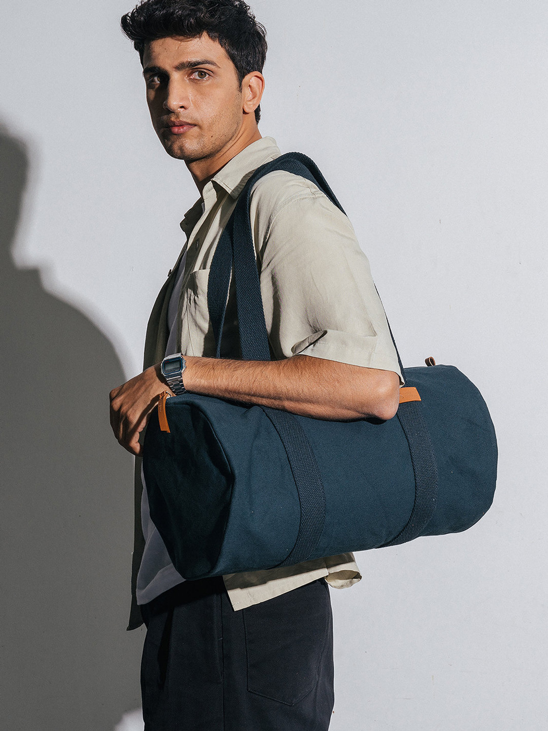 Image of DailyObjects Midnight Blue Swing Duffle Bag Gym Duffel Bag