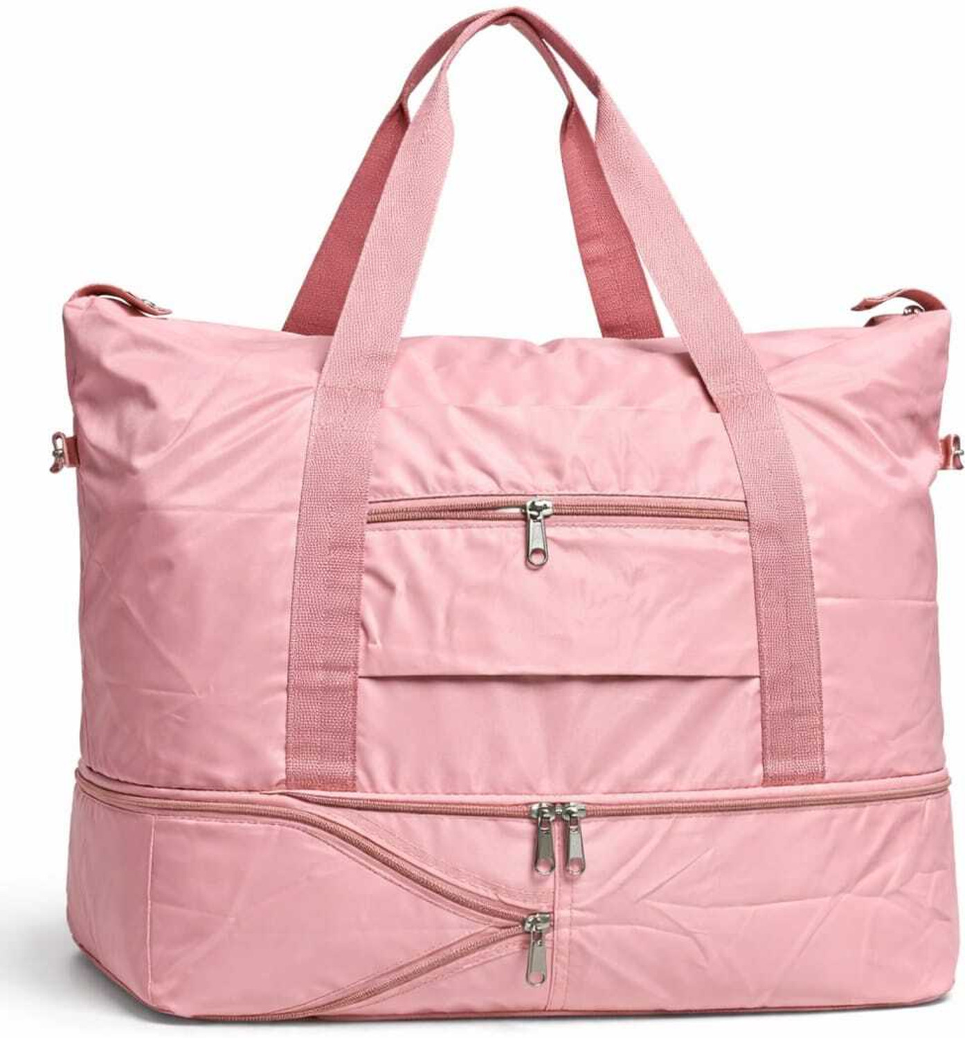 Image of Veara (Expandable) 45 L Hand Duffel Bag - Large Capacity Duffle Bag, Travel Bag for Women - Pink Duffel Without Wheels