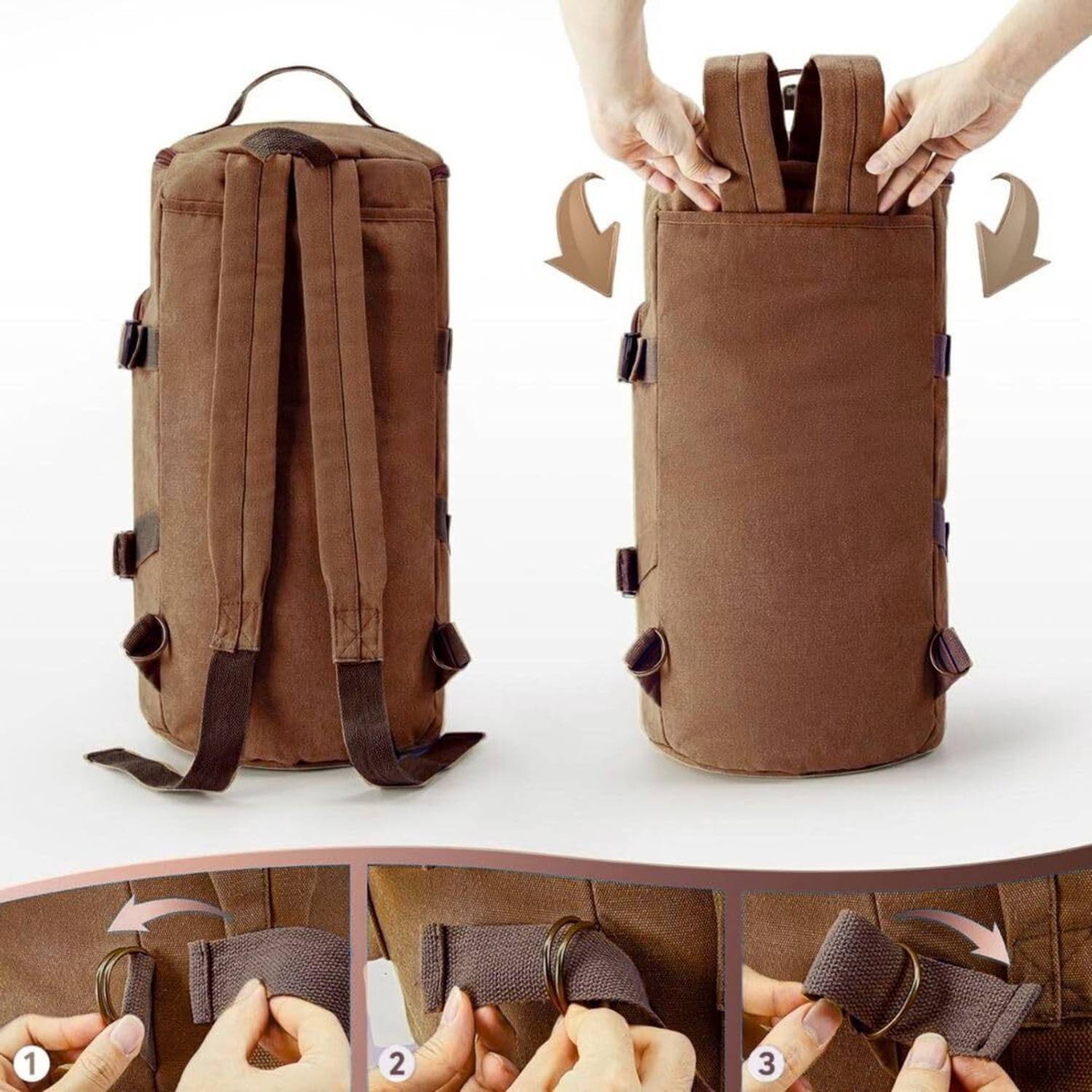 KARRIER Brown Gym Duffel Bag - Image 3