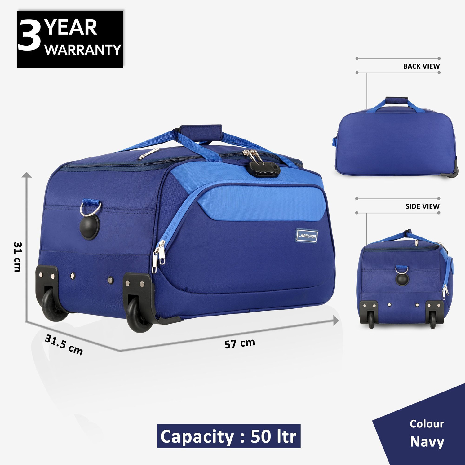 Image of Lavie Sport Sage Small Trolley Duffel With Wheels (Strolley)