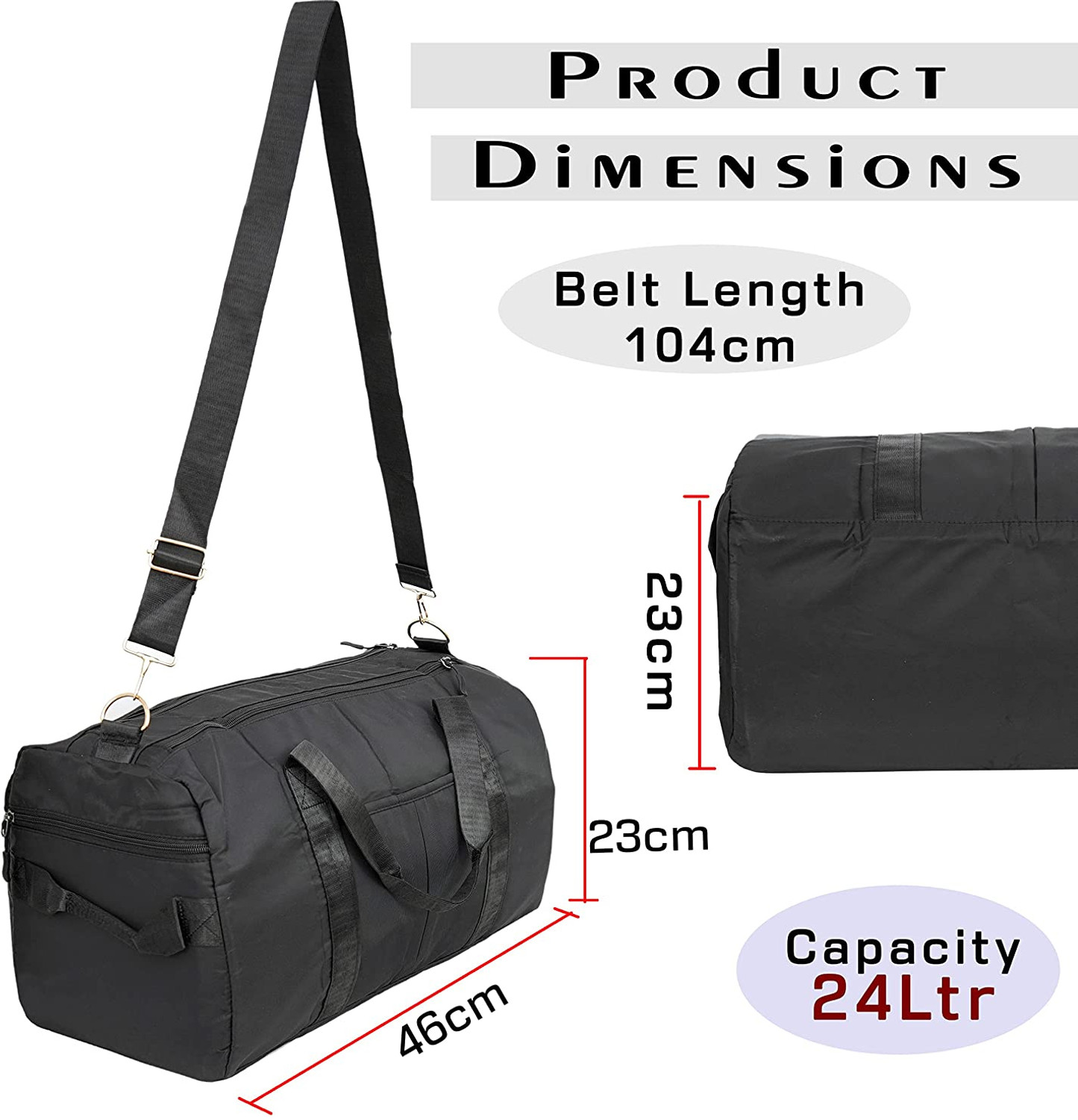 Image of STORITE Foldable Travel Duffle Bag, Sports Gym Shoulder Handbag Duffel Without Wheels