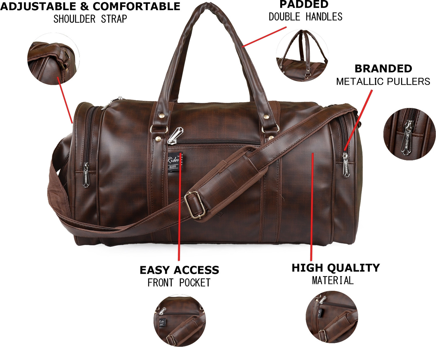 Image of Wakins 54 L Duffle bag- duffle travel luggage bag- brown colour -large capacity Gym Duffel Bag