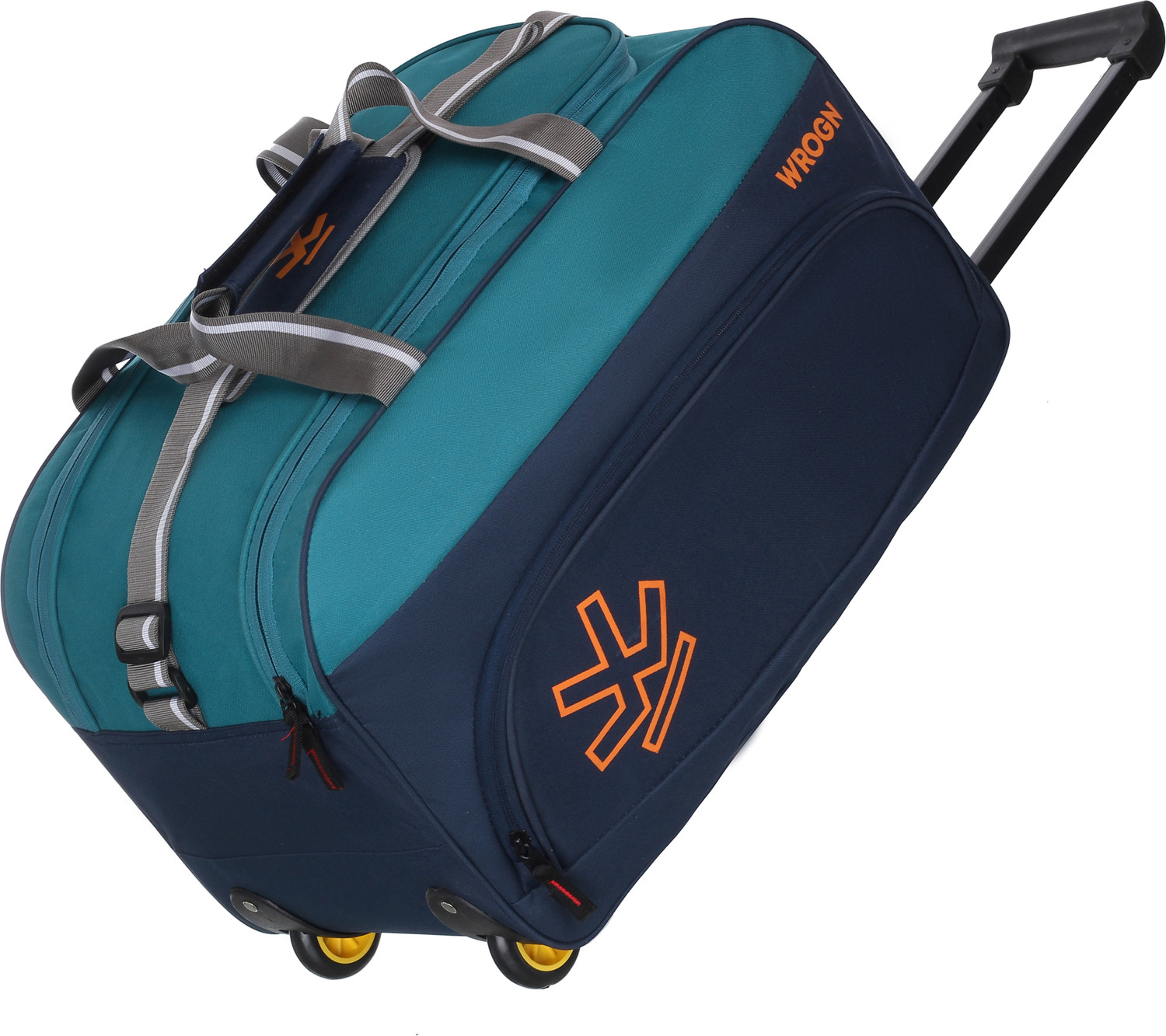 Image of WROGN (Expandable) DOUBLE COLLAB COLOURS EXPANDABLE TROLLEY WEEKENDER Duffel With Wheels (Strolley)