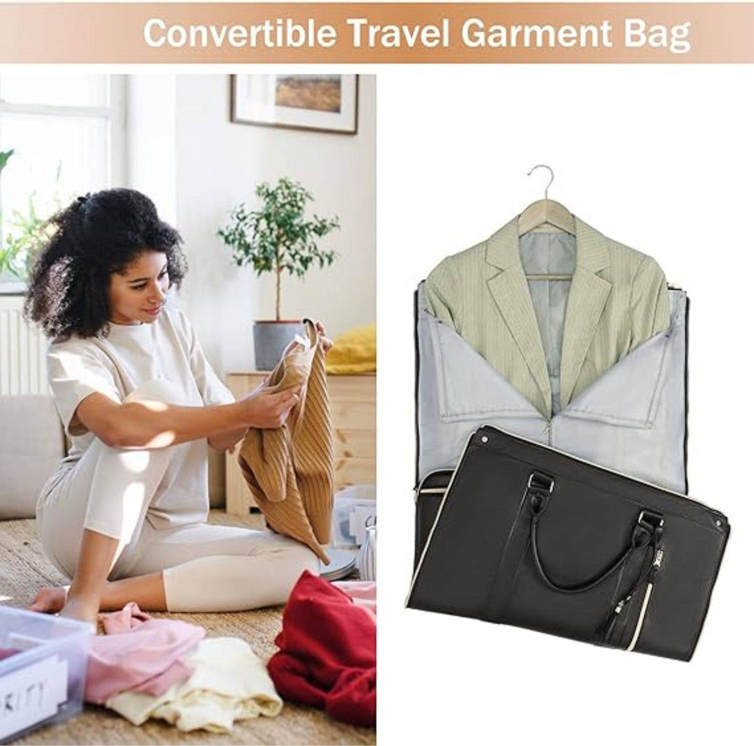 Image of FUOCO (Expandable) Carry On Travel Trolley Bag, Large Size PU Leather Garment Duffle Bag Duffel With Wheels (Strolley)