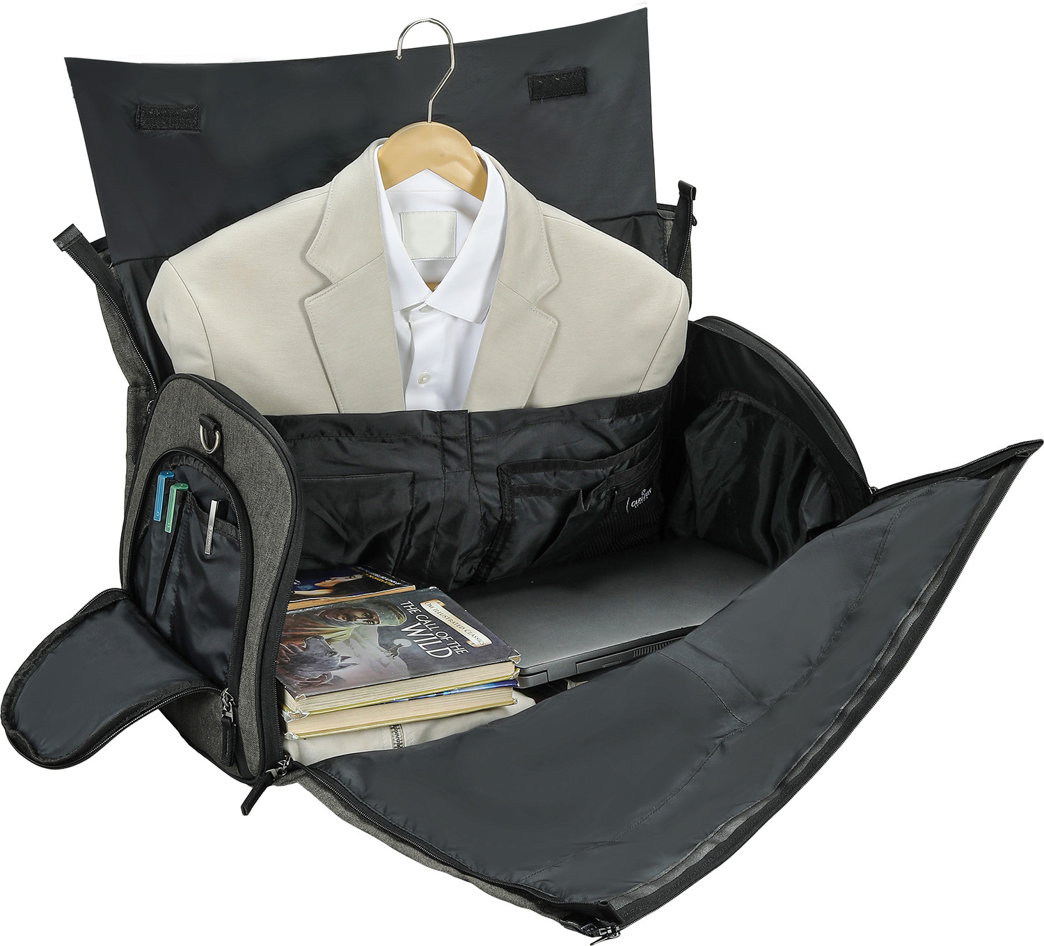 Image of CARLTON LONDON FoldAll-Hanging Suit Convertible Large Duffle Bag Duffel Without Wheels