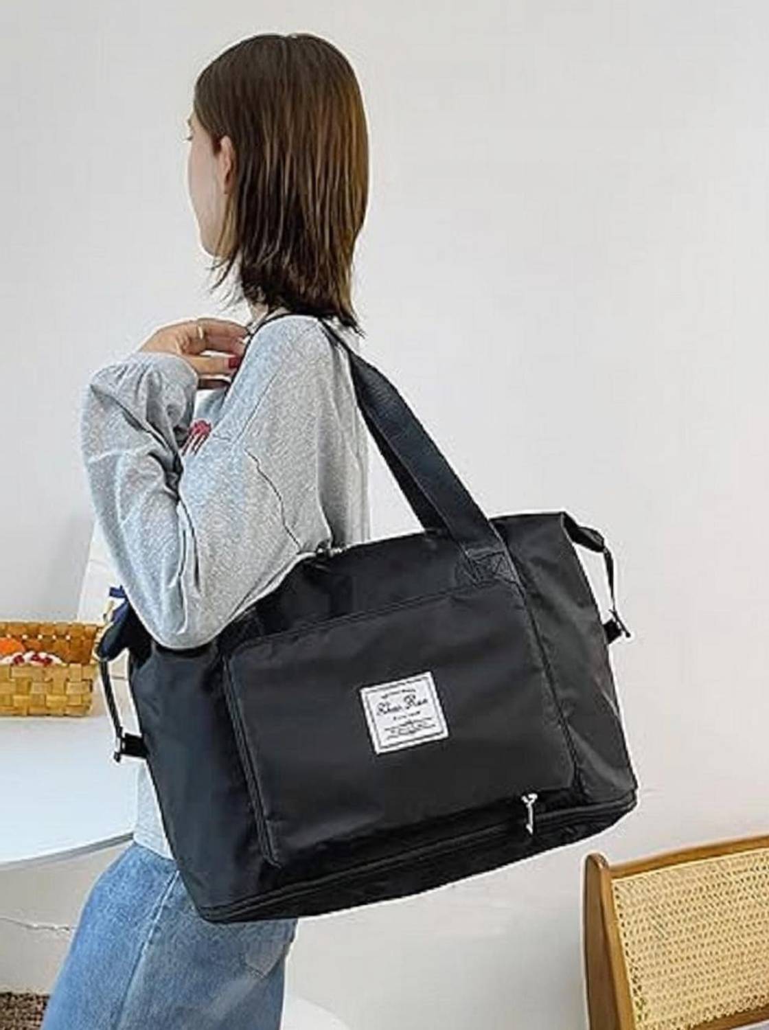 Sylviyaz (Expandable) Waterproof Duffel Gym Tote Bag,Weekender Carry On Overnight Bags Duffel Without Wheels