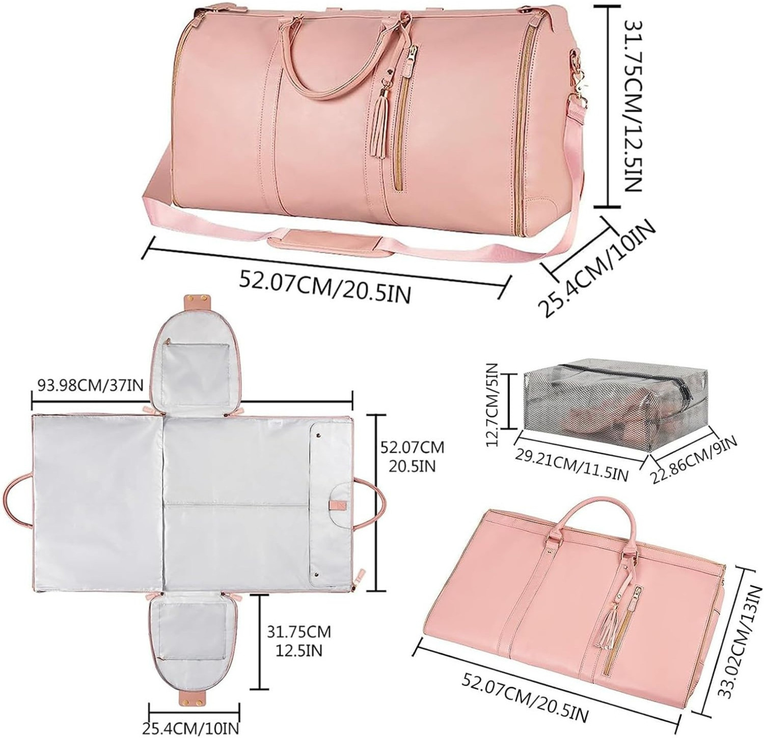 Image of santorini (Expandable) 45L Hand Duffle Bag, Foldable Duffle Bag for Travel, Convertible Medium Size Duffel Without Wheels