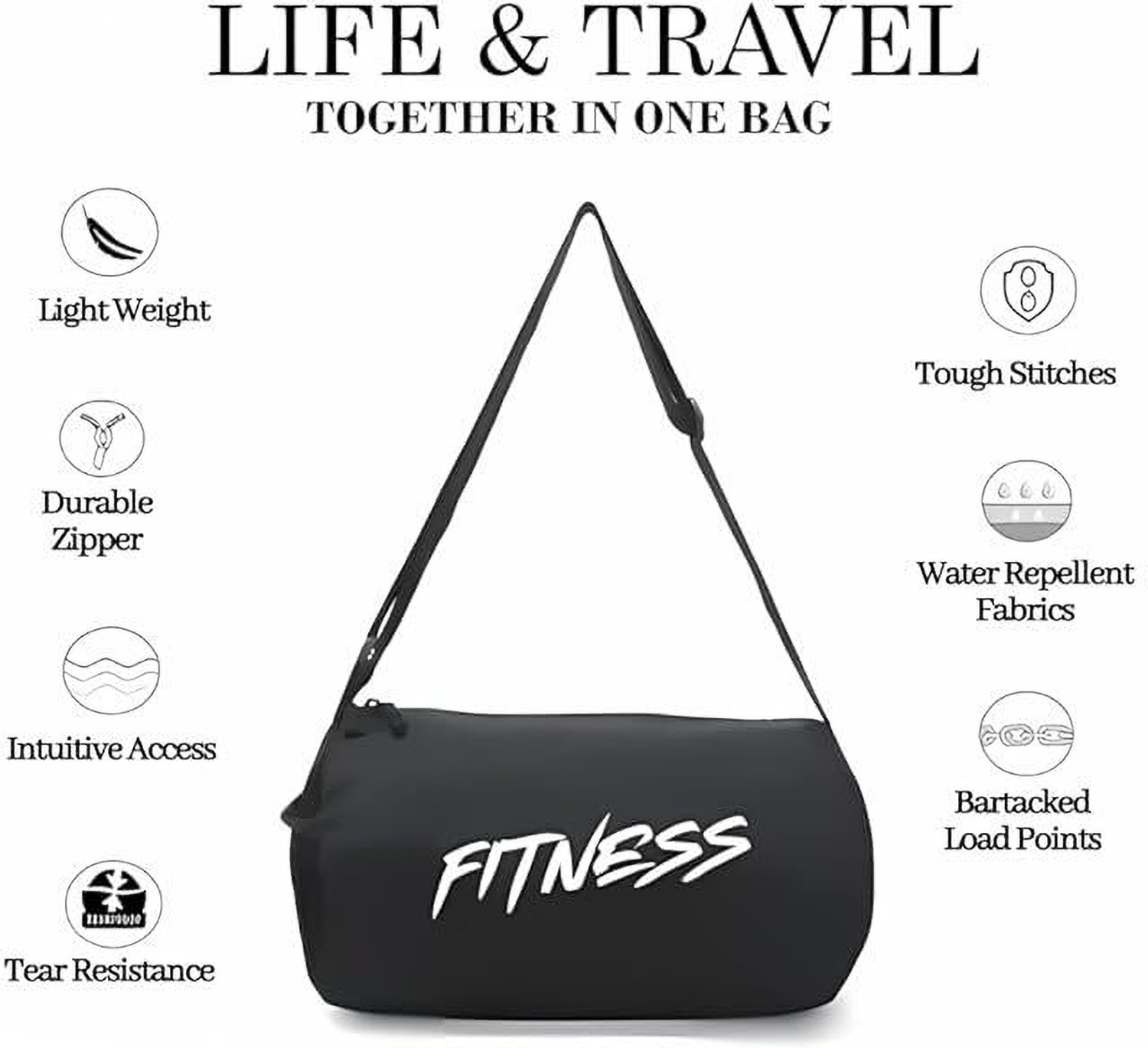 Image of ANANYA style Duffle /Gym Bag /Shoulder Bag for Men & Women Gym Duffel Bag