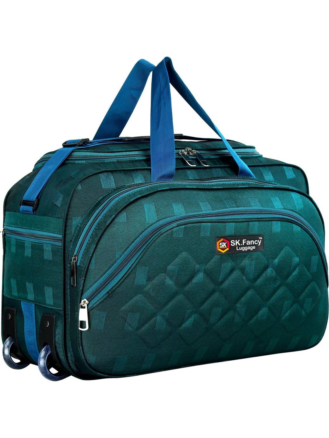SK Fancy Luggage (Expandable) A4-GNCHQ-WH Duffel With Wheels (Strolley)