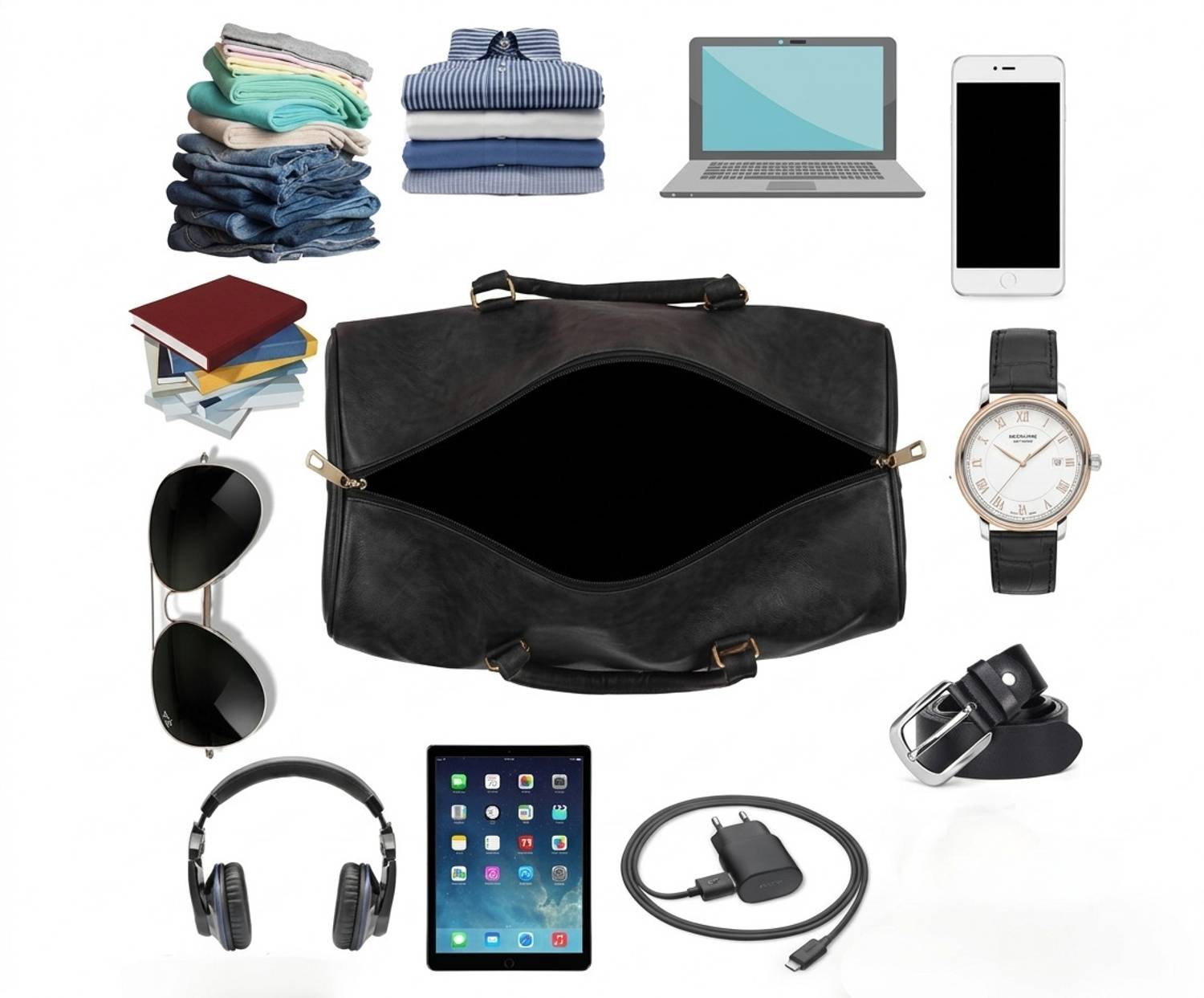 Evokee Ev989 Expandable Black Duffel - Image 4