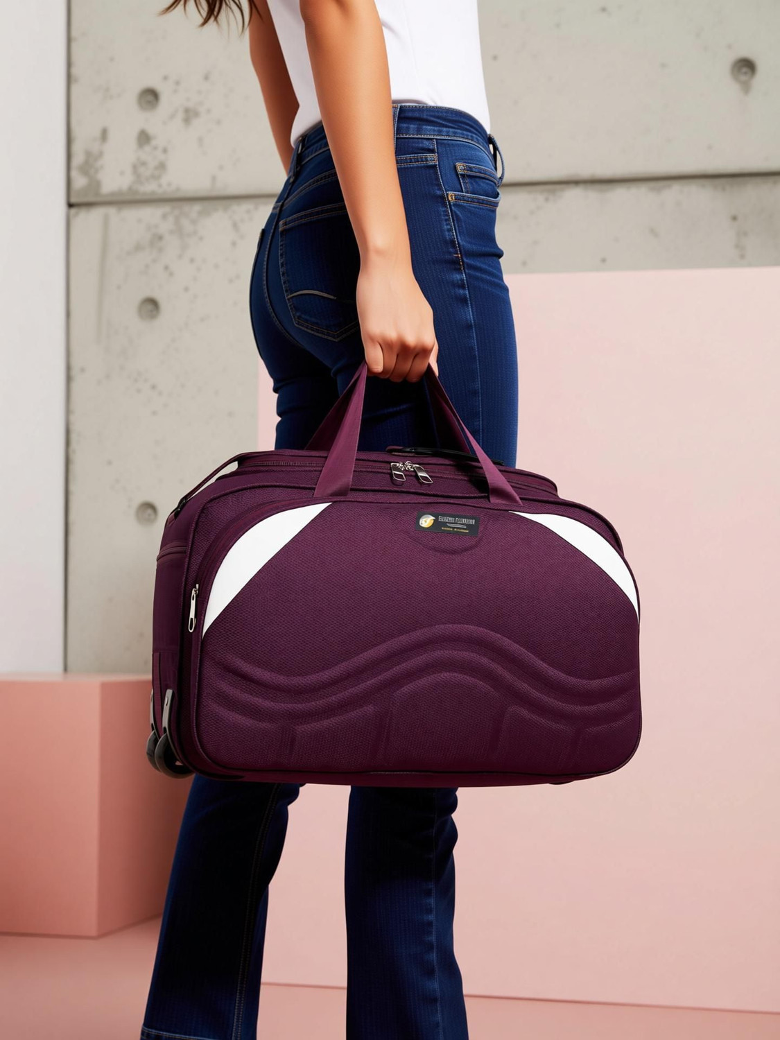 Image of SAKSHI FASHION (Expandable) SE Fabric Travel for Men and Women Duffel With Wheels (Strolley)