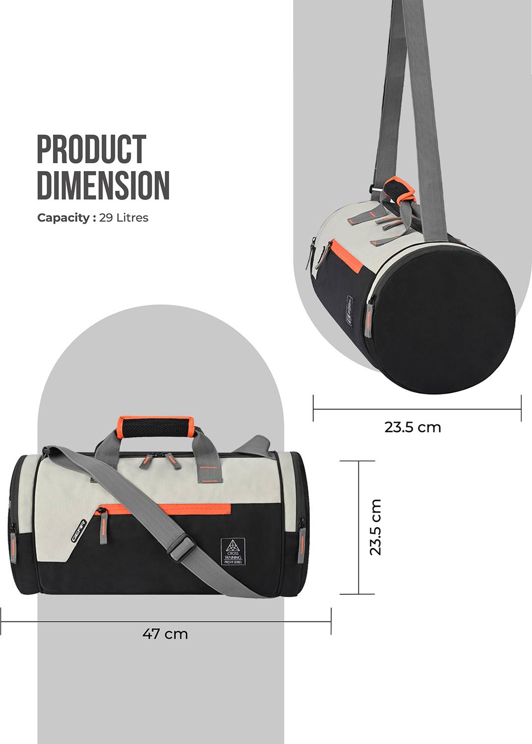 Gear Cross Training Gym Duffel Bag, Black - Image 3
