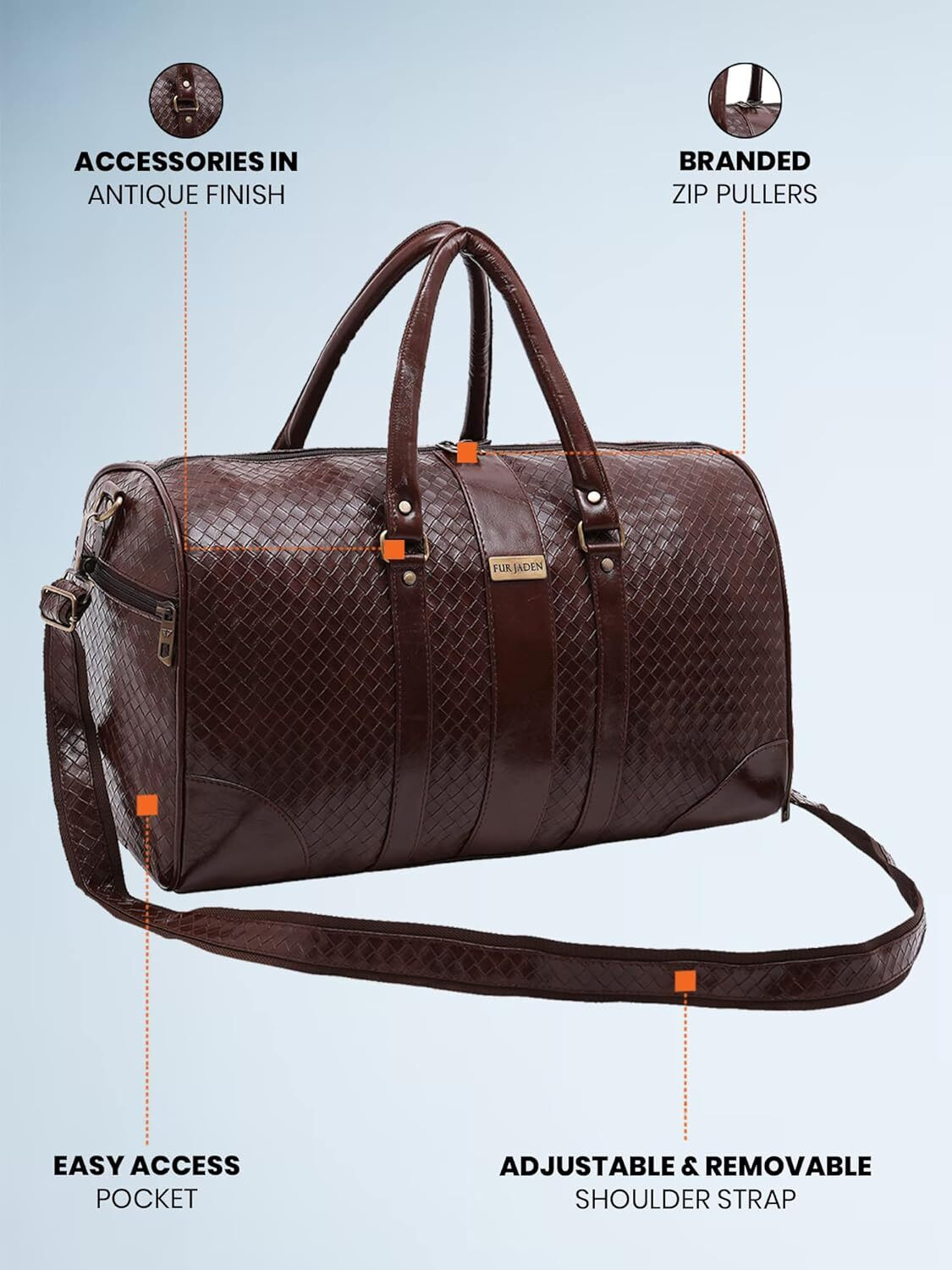 Image of FUR JADEN 32 L Hand Duffel Bag - DUFF60 Brown - Brown - Regular Capacity