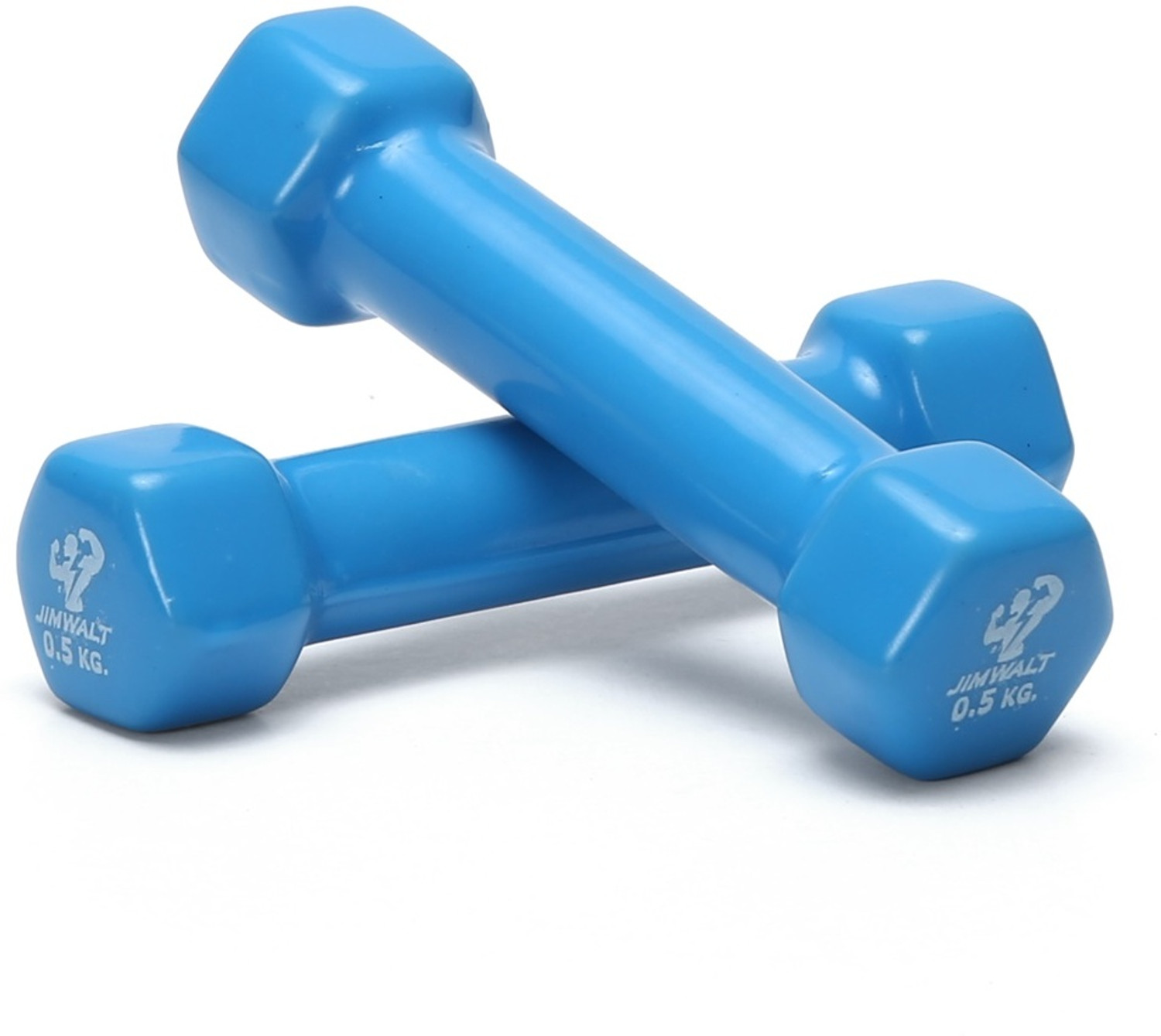 Image of JIMWALT Vinyl Coated (0.5Kg*2 = 1Kg) Sky Blue Fixed Weight Dumbbell