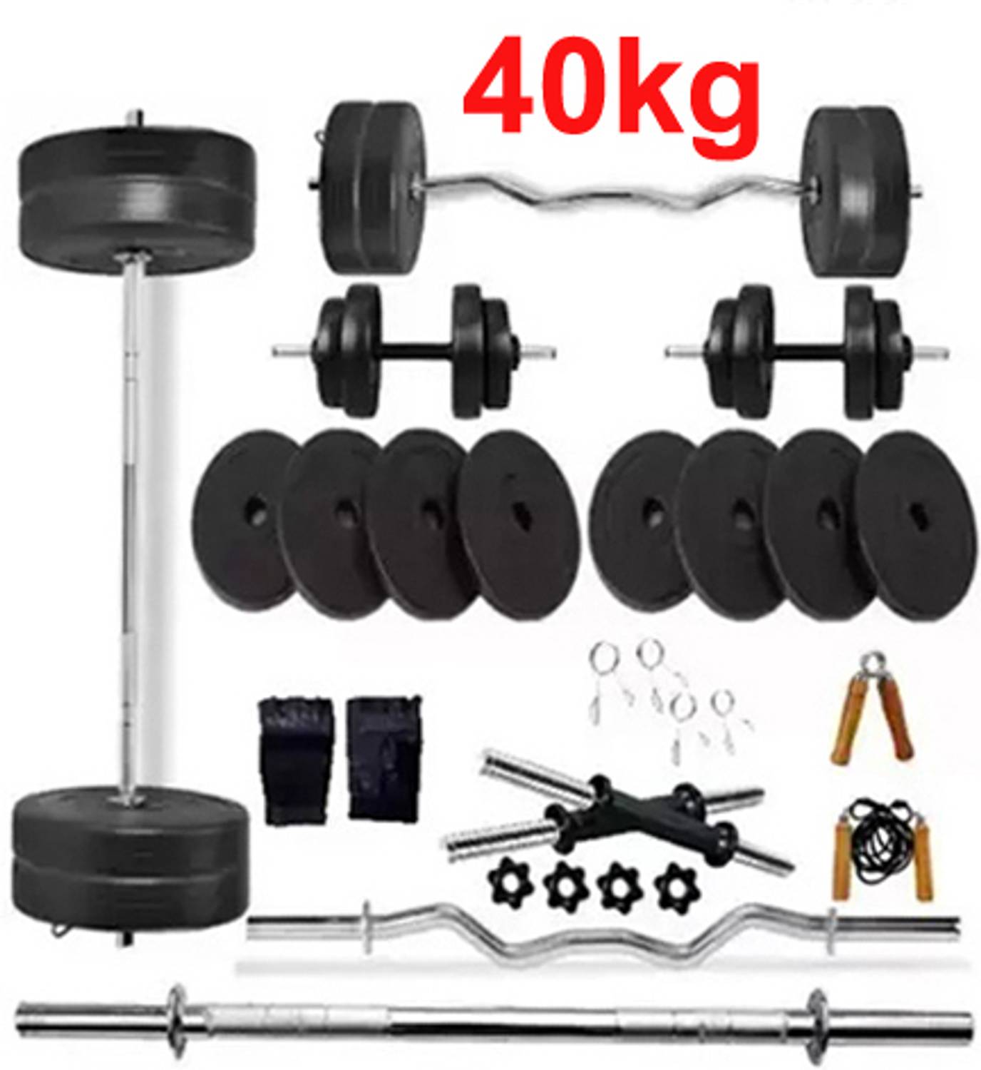 L'AVENIR 40kg PVC Dumbbell Set + Accessories