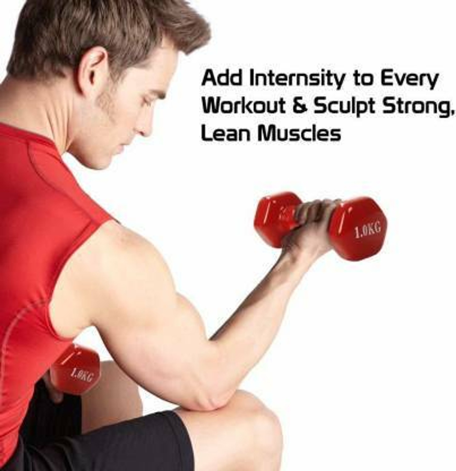 Image of Sports Era Vinyl Dumbbells 2Kg *2PCS for Men and Women Fixed Weight Dumbbell