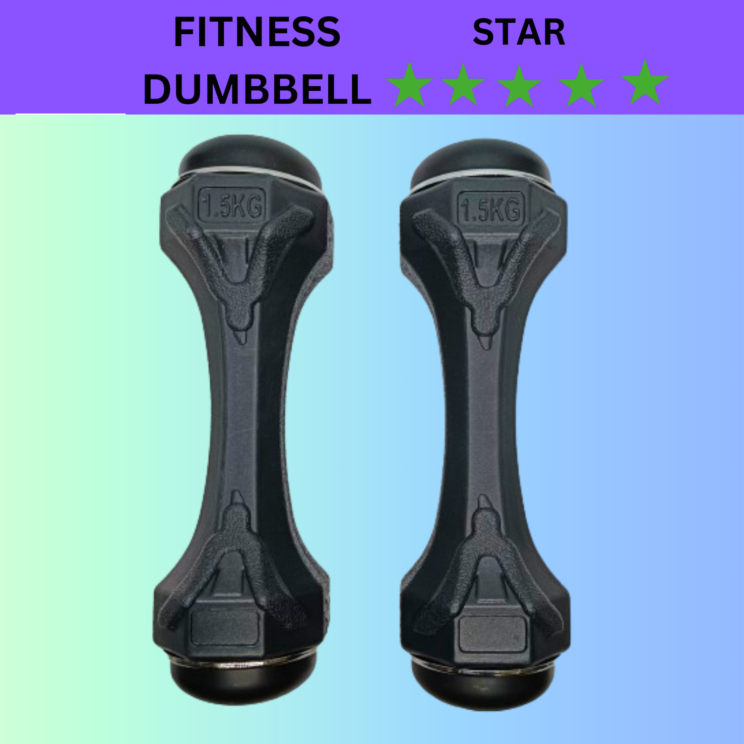 Image of eDUST PVC DUMBBELL (1.5 kg X 2) 3 kg Set, Fitness Heavy Duty Solid PVC Coated Fixed Weight Dumbbell