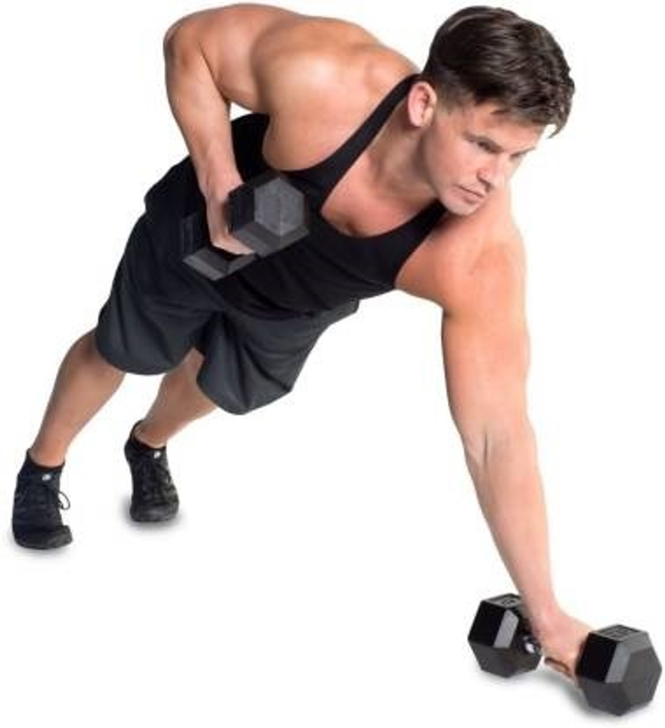 Image of GYM KART Hexa Quality Rubber Dumbbells (2.5kg X 2 =5kg) Set For Home Gym Workout Fixed Weight Dumbbell
