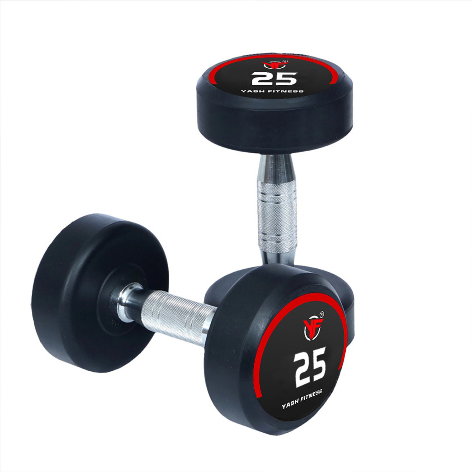 Image of yash fitness Set Of 25KGX2 High Quality Rubber Professional Bouncer Fixed Weight Dumbbell