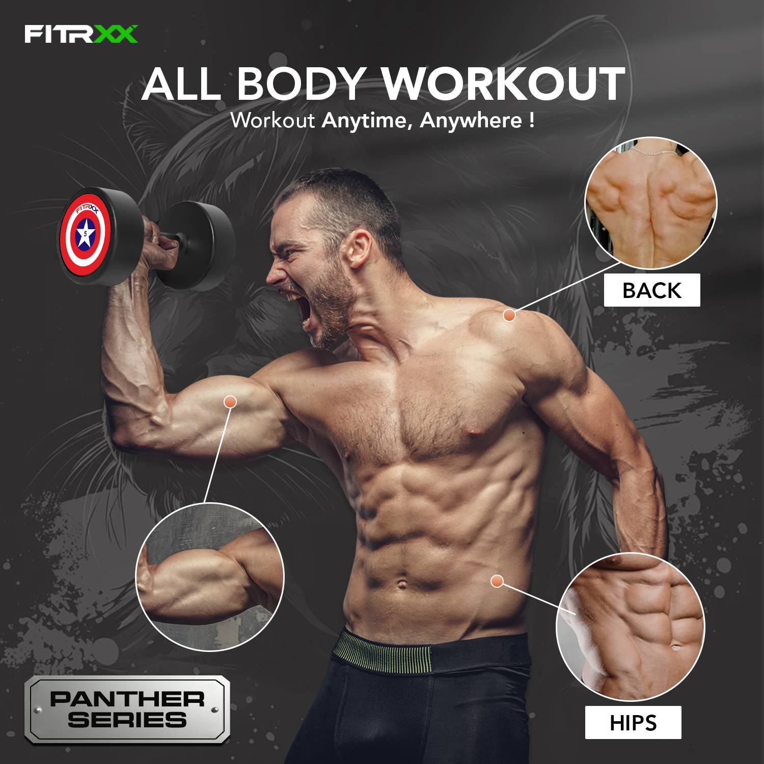 FITRXX 5kgX2 Black Rubber Dumbbell - Image 5