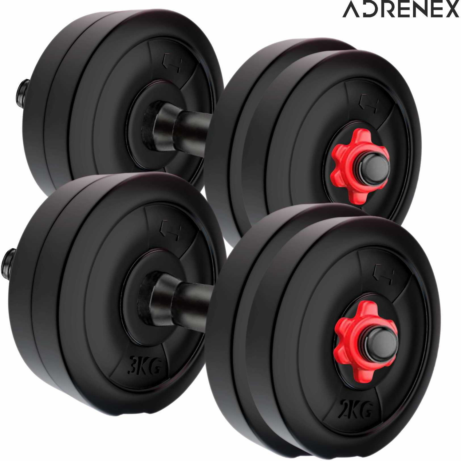 Image of Adrenex 10 kg PVC Home Gym Combo, Adjustable Dumbbell Adjustable Dumbbell