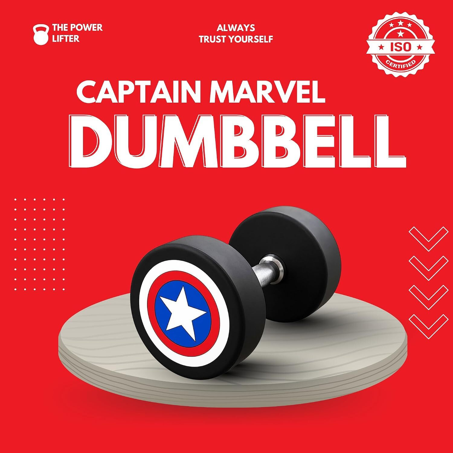 Image of Energie Fitness CaptainMarvel PU Coated Dumbbells (10kg x 2 Dumbbells) Fixed Weight Dumbbell