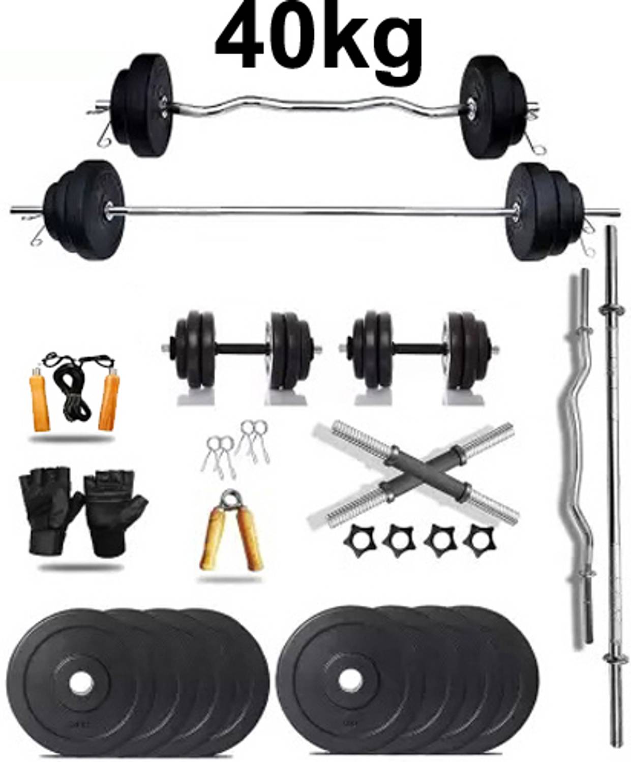 DCS 40kg Dumbbell Set with Accessories - Image 1