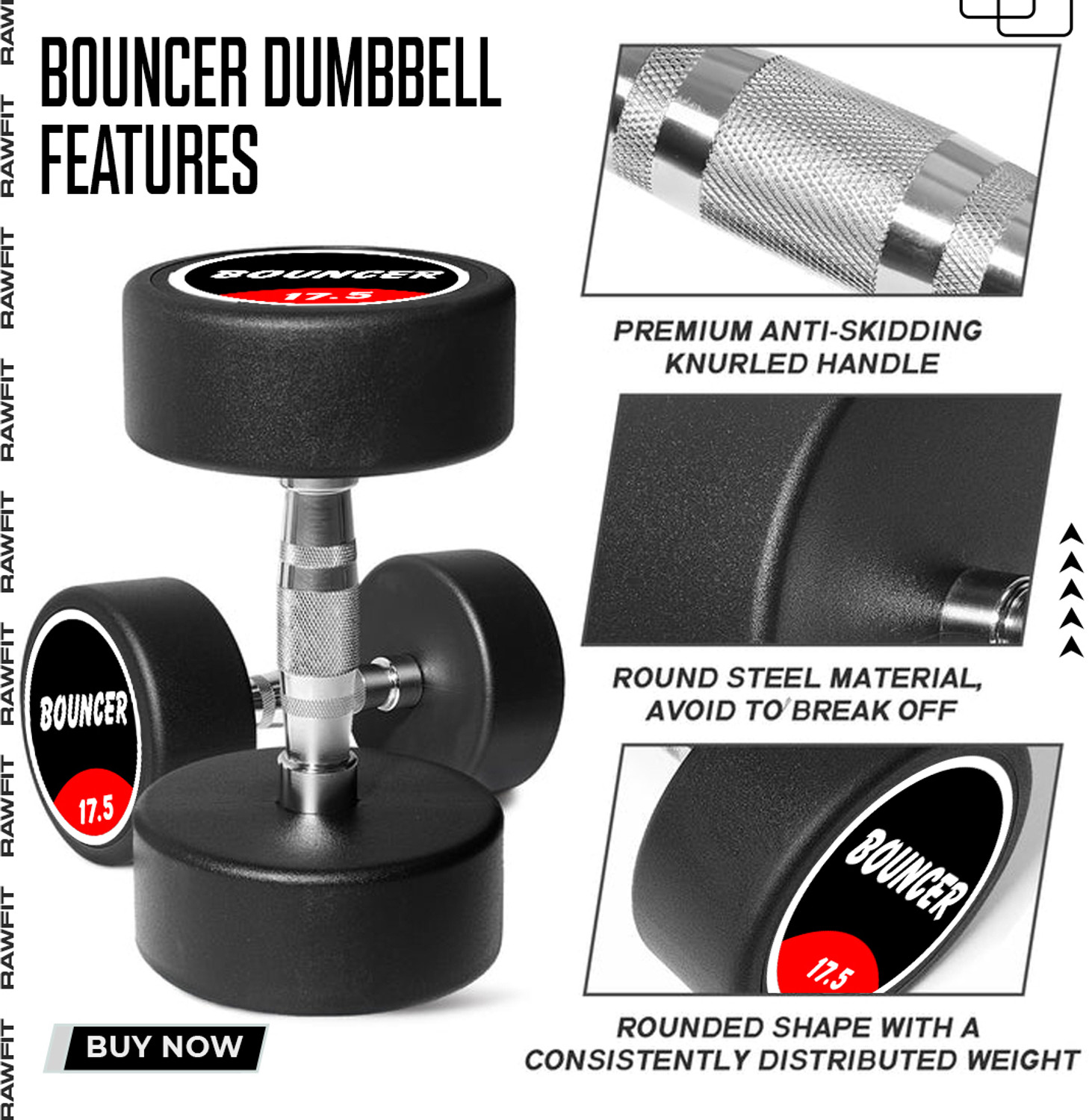 Image of Explode Set Of 17.5KGX2 High Quality Rubber Professional Bouncer Adjustable Dumbbell