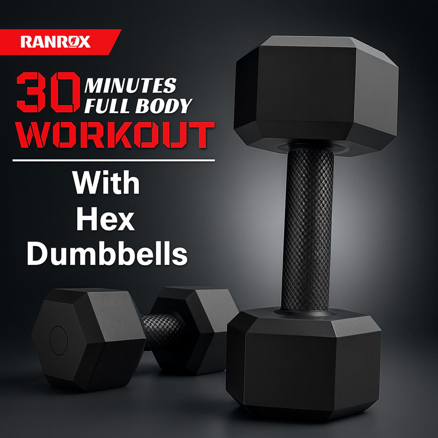 Image of RANROX PVC Set 5KG X 2 PCS, 1 Pair , Hex Home Gym Fixed Weight Dumbbell