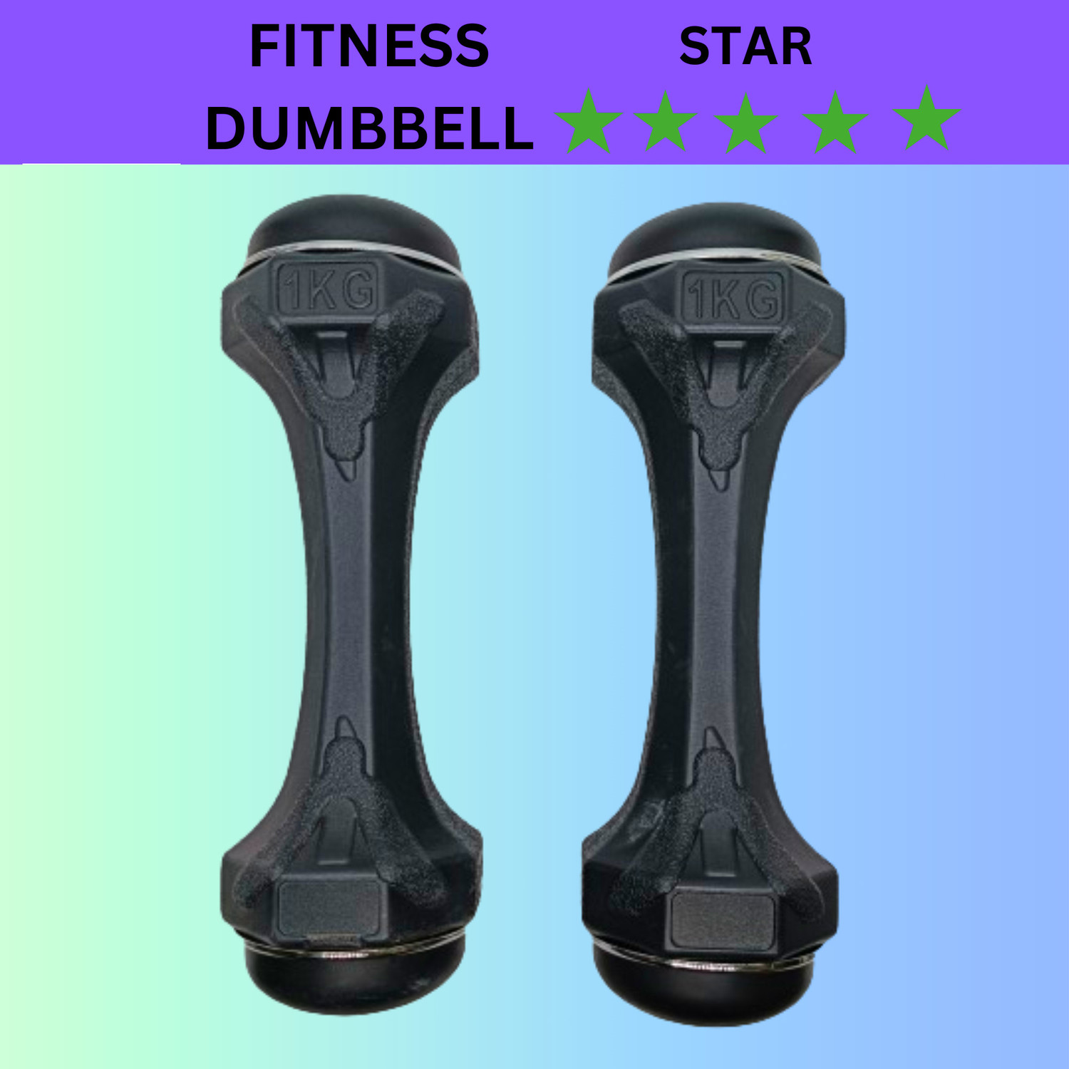 Image of eDUST PVC DUMBBELL (1 kg X 2) 2 kg Set, Fitness Heavy Duty Solid PVC Coated Fixed Weight Dumbbell
