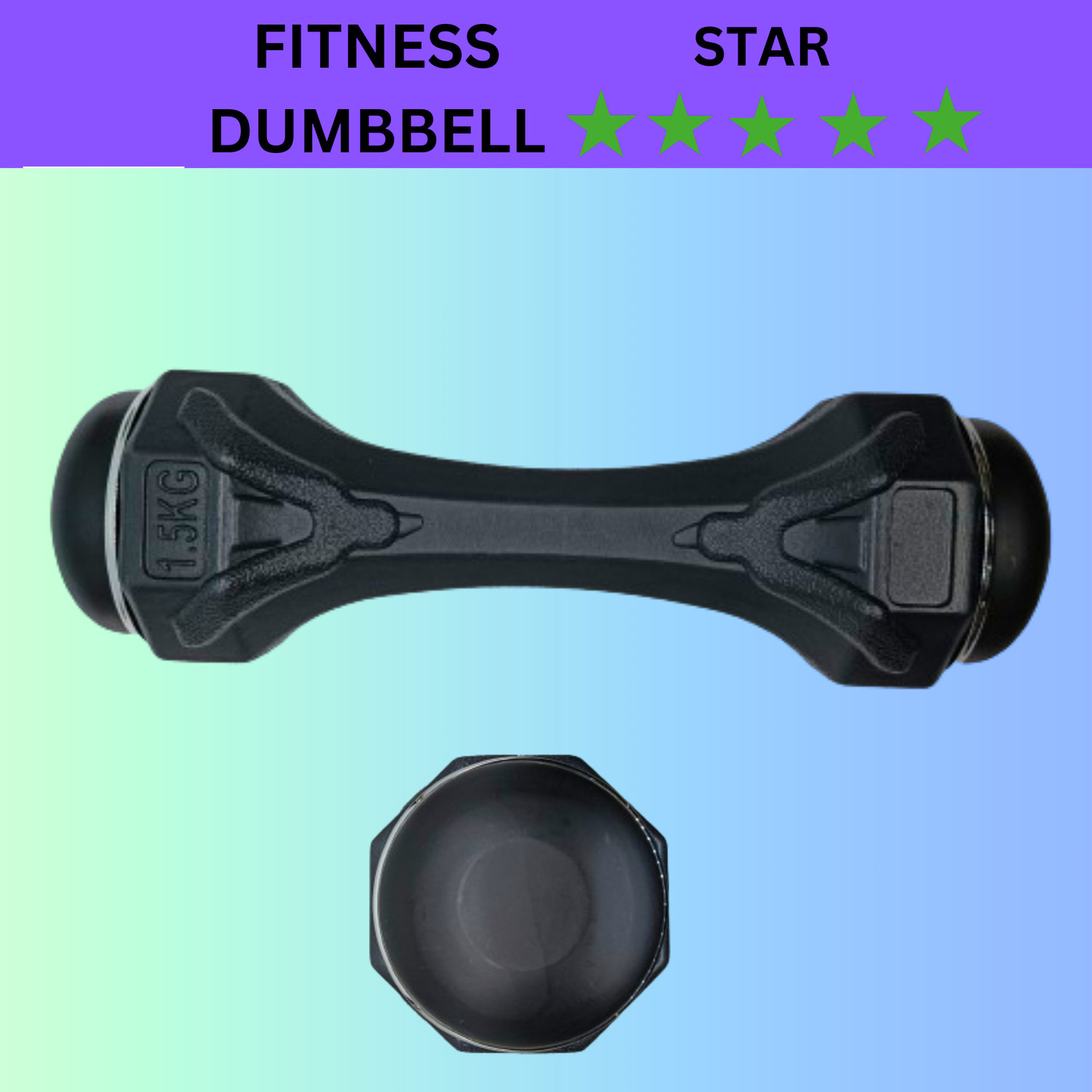 Image of eDUST PVC DUMBBELL (1.5 kg X 2) 3 kg Set, Fitness Heavy Duty Solid PVC Coated Fixed Weight Dumbbell