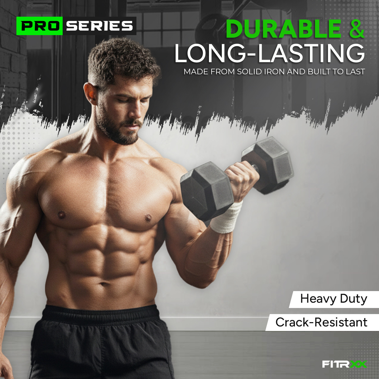 Image of FITRXX 5 kg Pair Of Rubber Coated Hexa Dumbbell Set For Men & Women Hex Dumbbells Fixed Weight Dumbbell