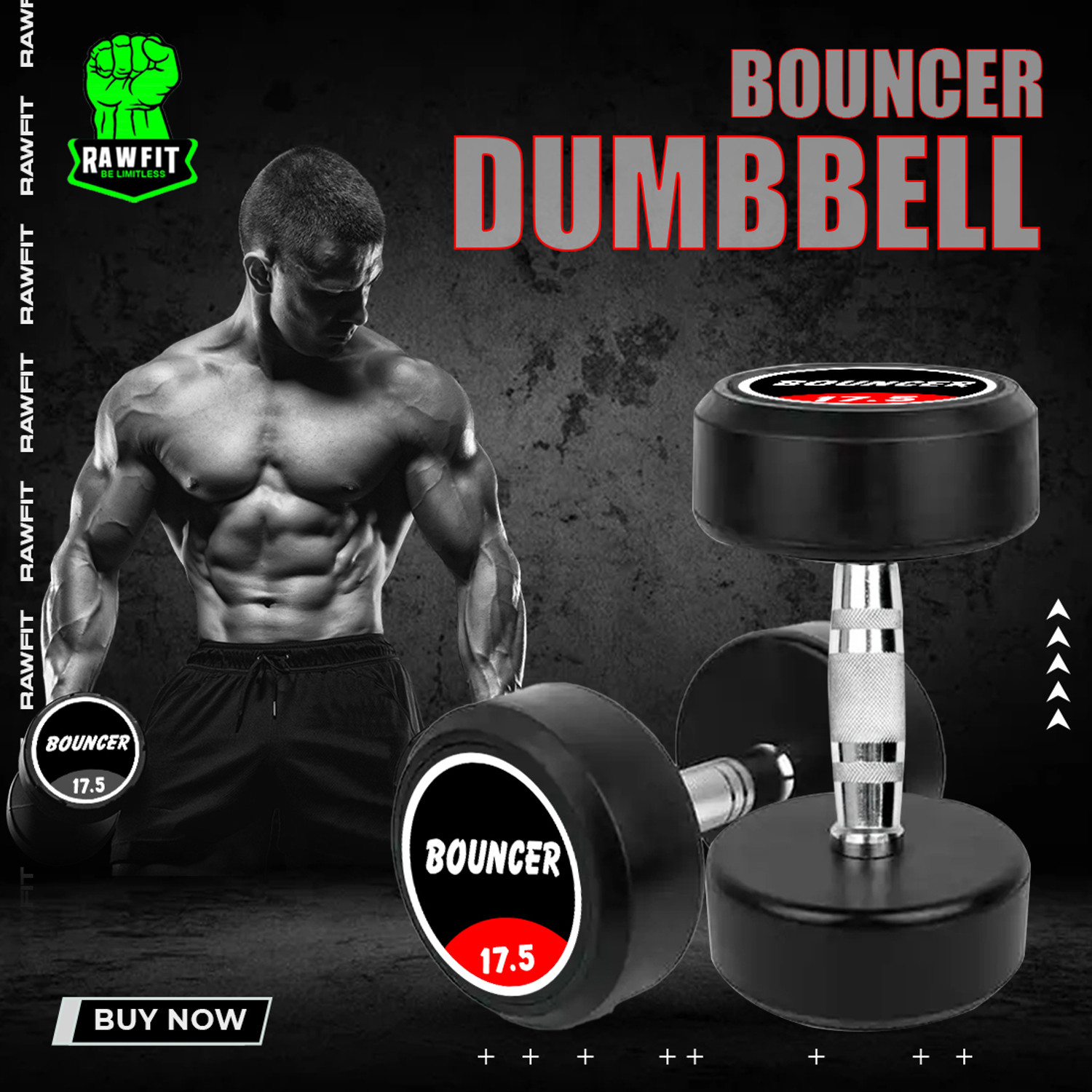 Image of Explode Set Of 17.5KGX2 High Quality Rubber Professional Bouncer Adjustable Dumbbell