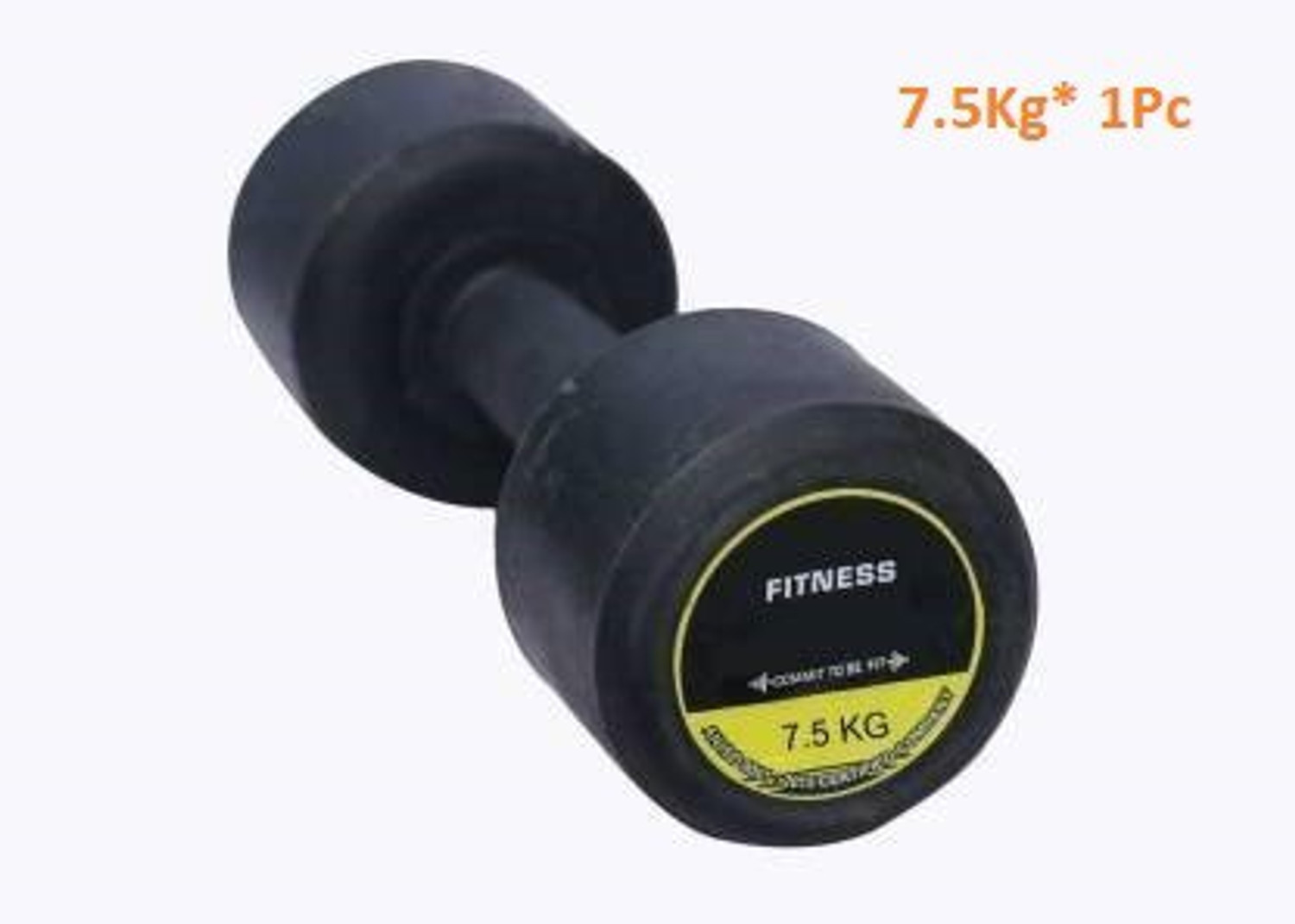 Image of GYM KART (7.5Kg X Pc1) Exclusive Quality Rubber Dumbbell Fixed Weight Dumbbell