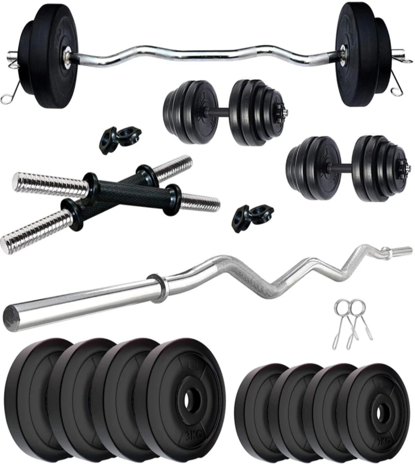 Image of FASTERO FITNESS 20 kg adjustable dumble kit 3 ft cr Adjustable Dumbbell