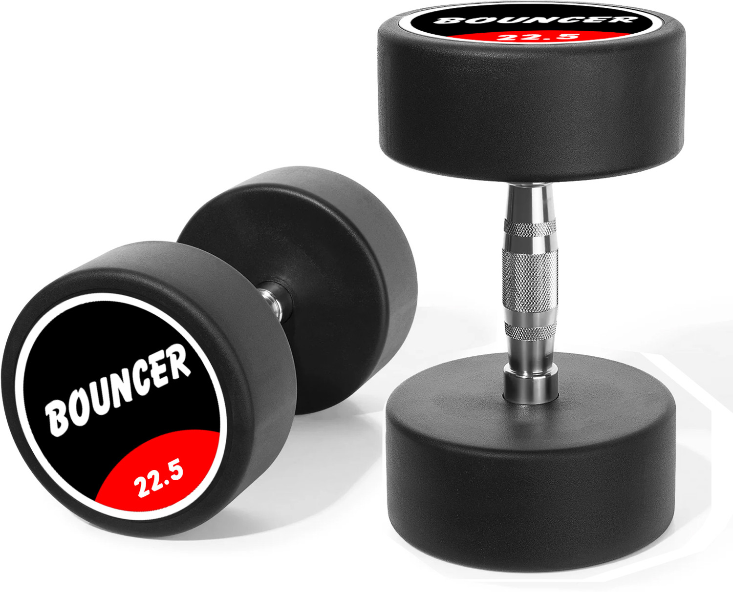 Image of FITRXX Panther Series (22.5*2)kg Rubber Coated Round Bouncer Dumbbells for Men & Women Fixed Weight Dumbbell