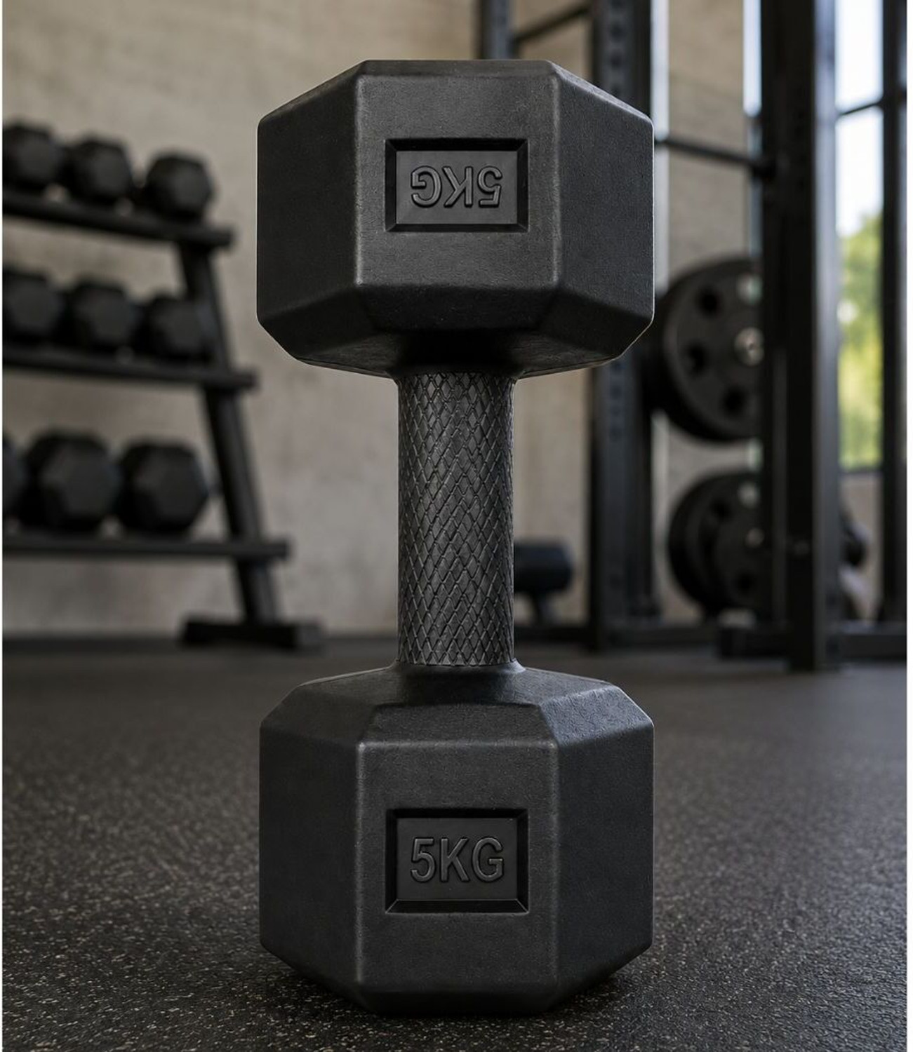 Image of Urvi 5 KG 2 Dumbbell Pair with Anti Slip Grip for Daily Workout Training Fixed Weight Dumbbell
