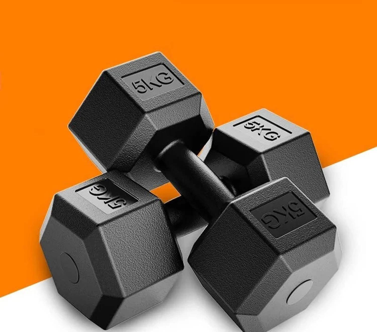 FitFreaks Hex 5KG Fixed Weight Dumbbell Pair