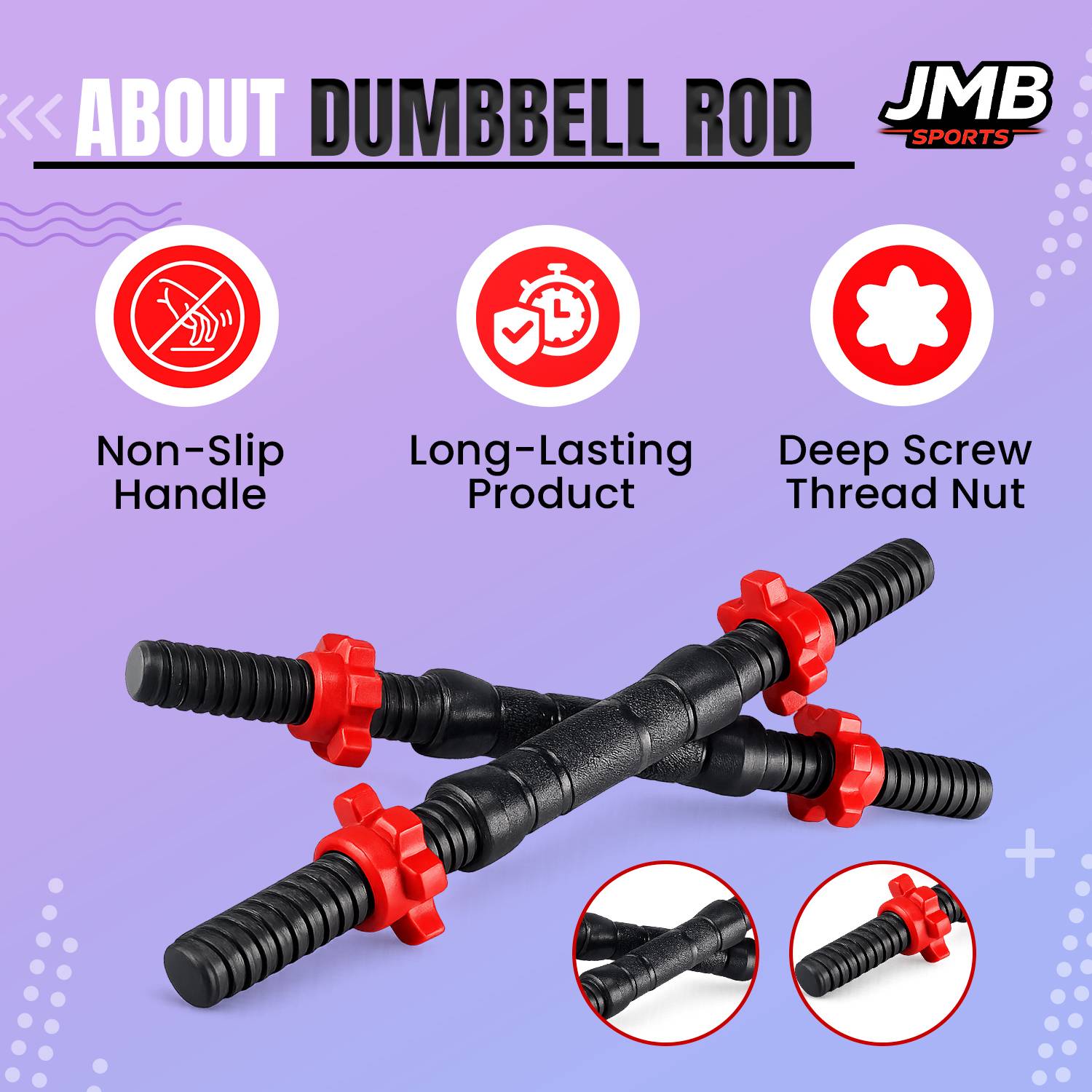 JMB 30kg Adjustable Dumbbell Set with PVC Plates - Image 4