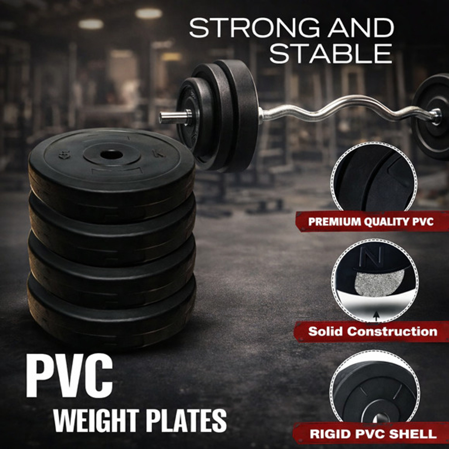 Image of DCS Pro FITNESS 30kg Dumbbell set with 3ft Rod & Fitness Accessories Home Gym Combo