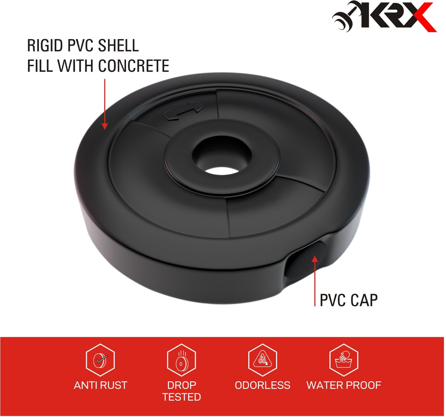 Image of KRX 20 kg 20 KG PVC-RW (3 KG X 4) and (2 KG X 4) PVC Home Gym Combo
