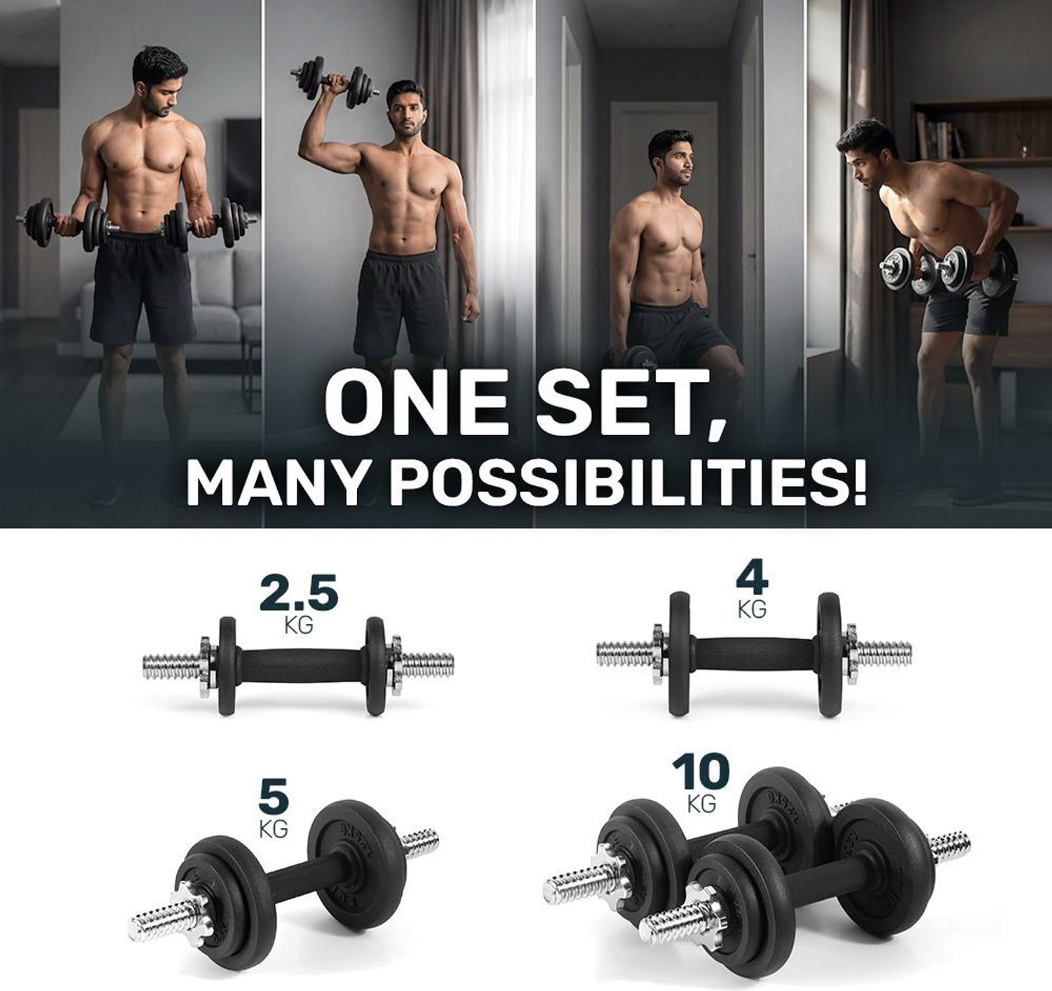 Image of The Cube Powerkit 10Kg Dumbbell Set Adjustable Dumbbell