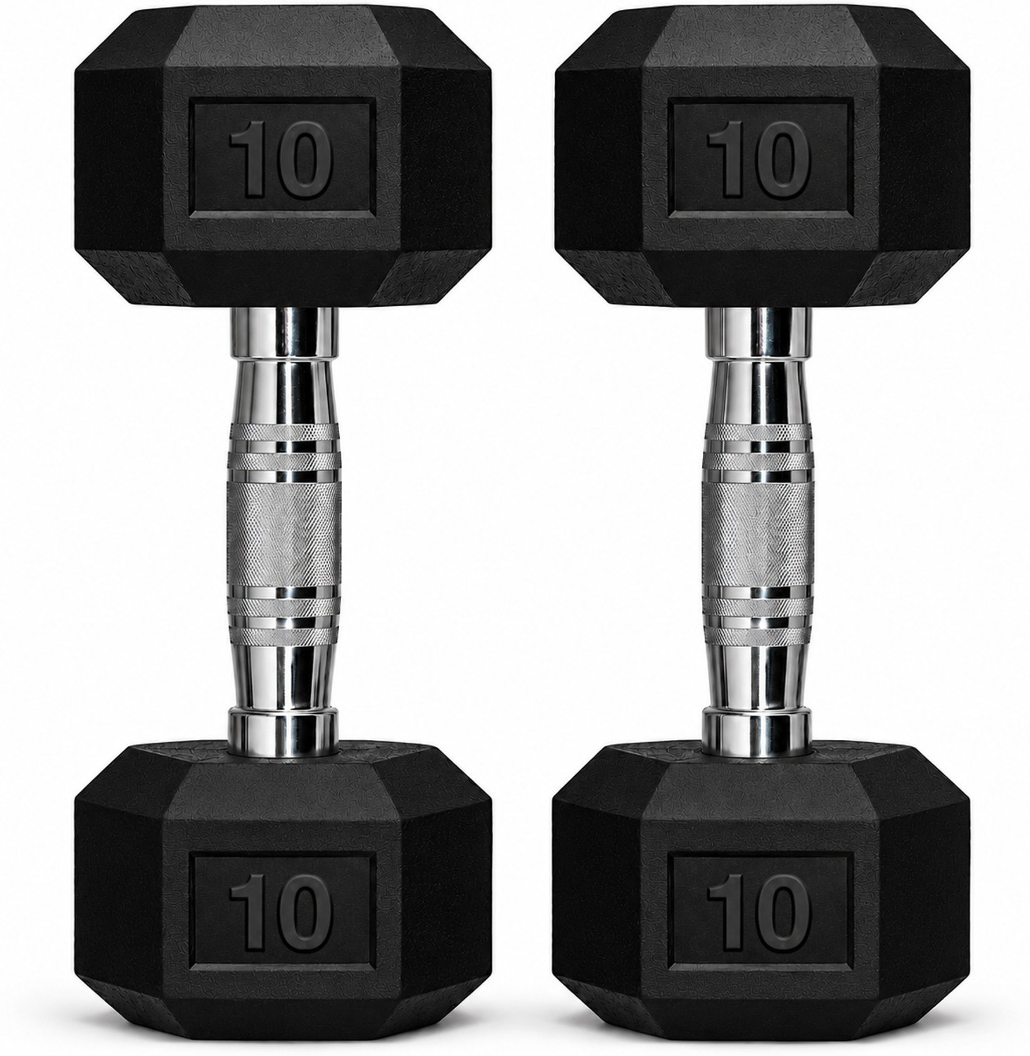 Image of yash fitness Rubber Coated Hexa Dumbbell Set For Men & Women| 10 KG Pair Fixed Weight Dumbbell