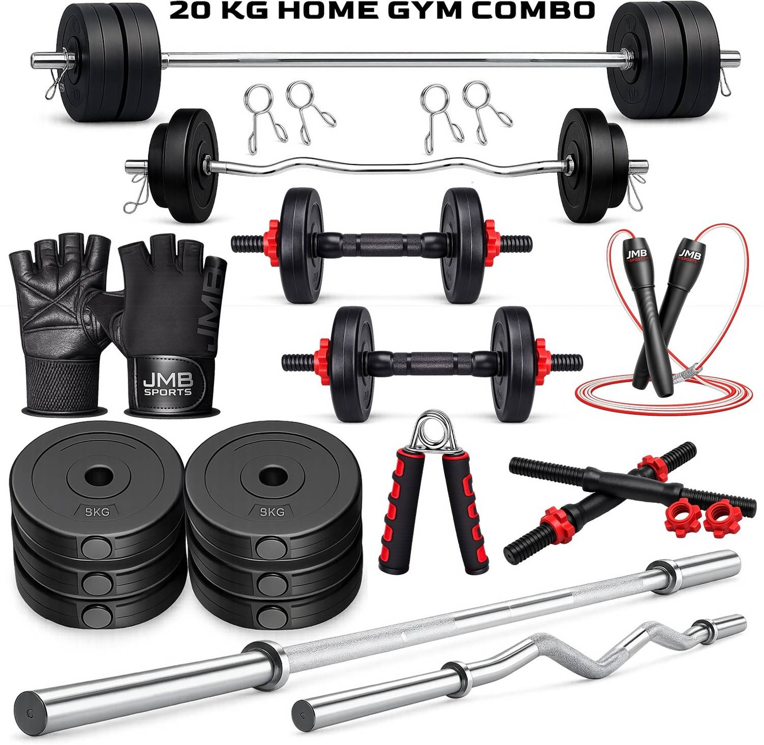 JMB Adjustable Dumbbell with 8 x 2.5kg Plates
