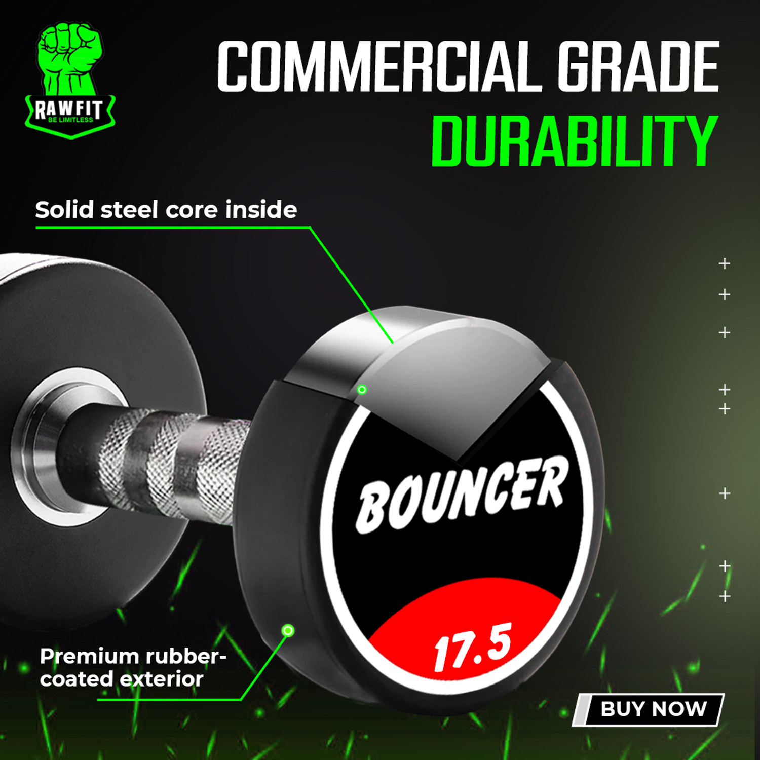 Image of Explode Set Of 17.5KGX2 High Quality Rubber Professional Bouncer Adjustable Dumbbell