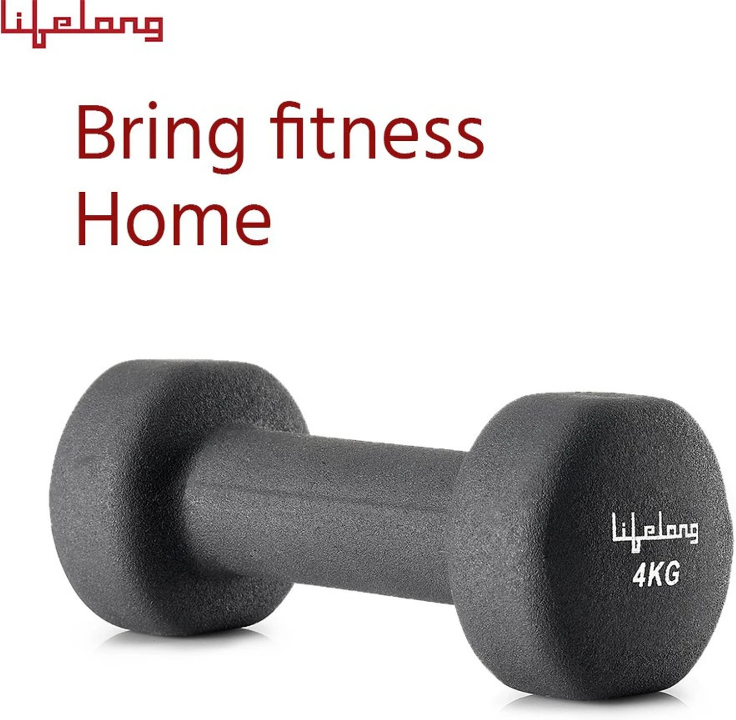 Image of Lifelong Set of 2 Neoprene Cast Iron Dumbbells (4kg * 2) Fixed Weight Dumbbell