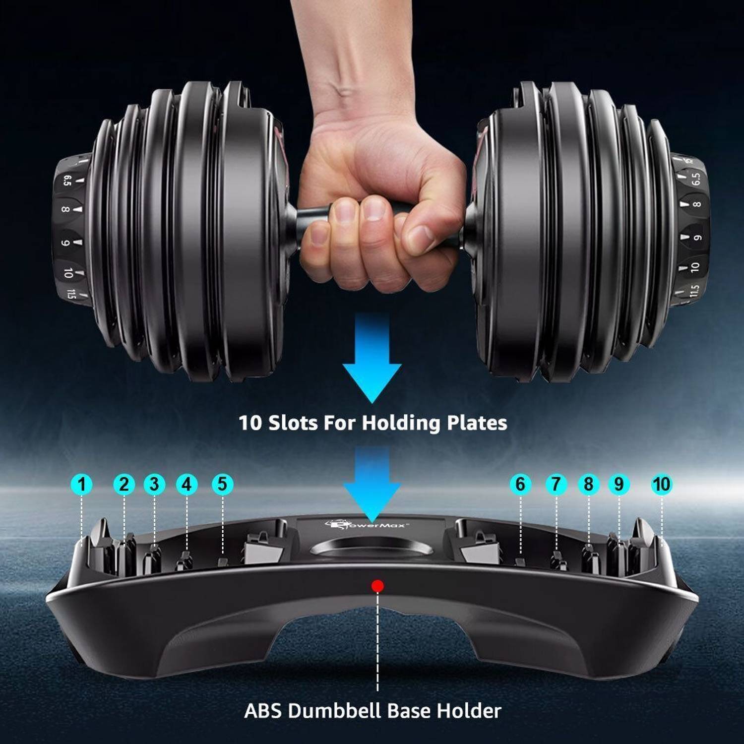 Powermax Fitness PDA-24 2.5-24KG Home Gym Set - Image 4