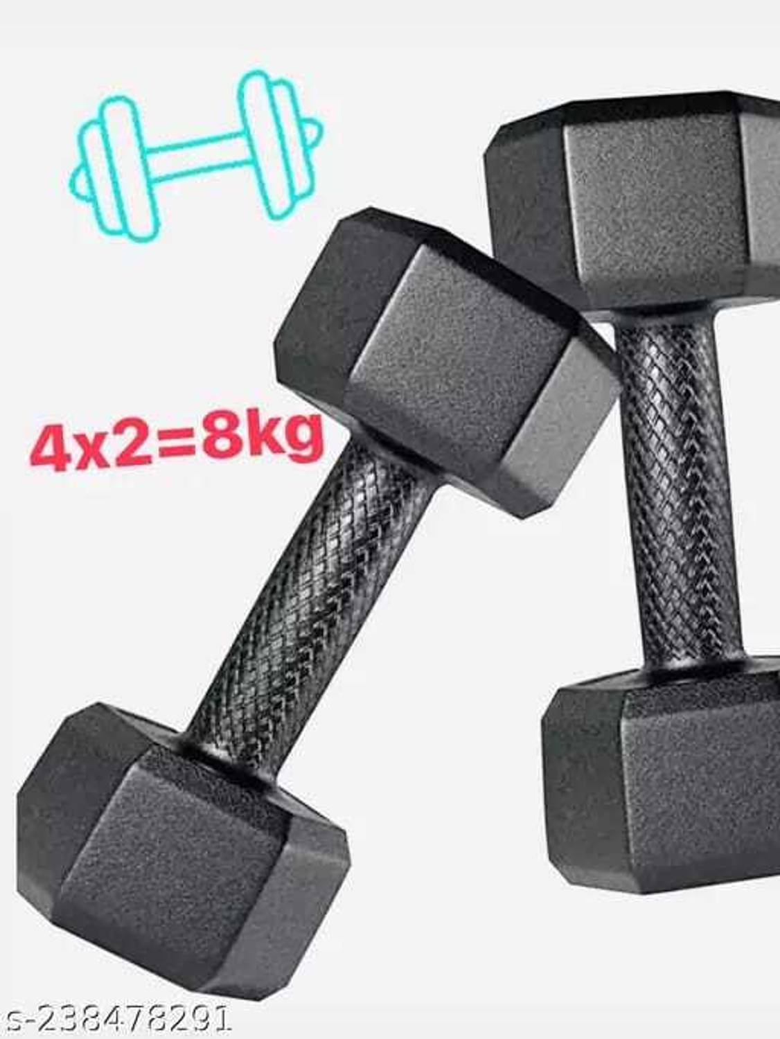 ASU FIT ASUFIT_4 KG PAIR BLACK HEX DUMBBELL Fixed Weight Dumbbell