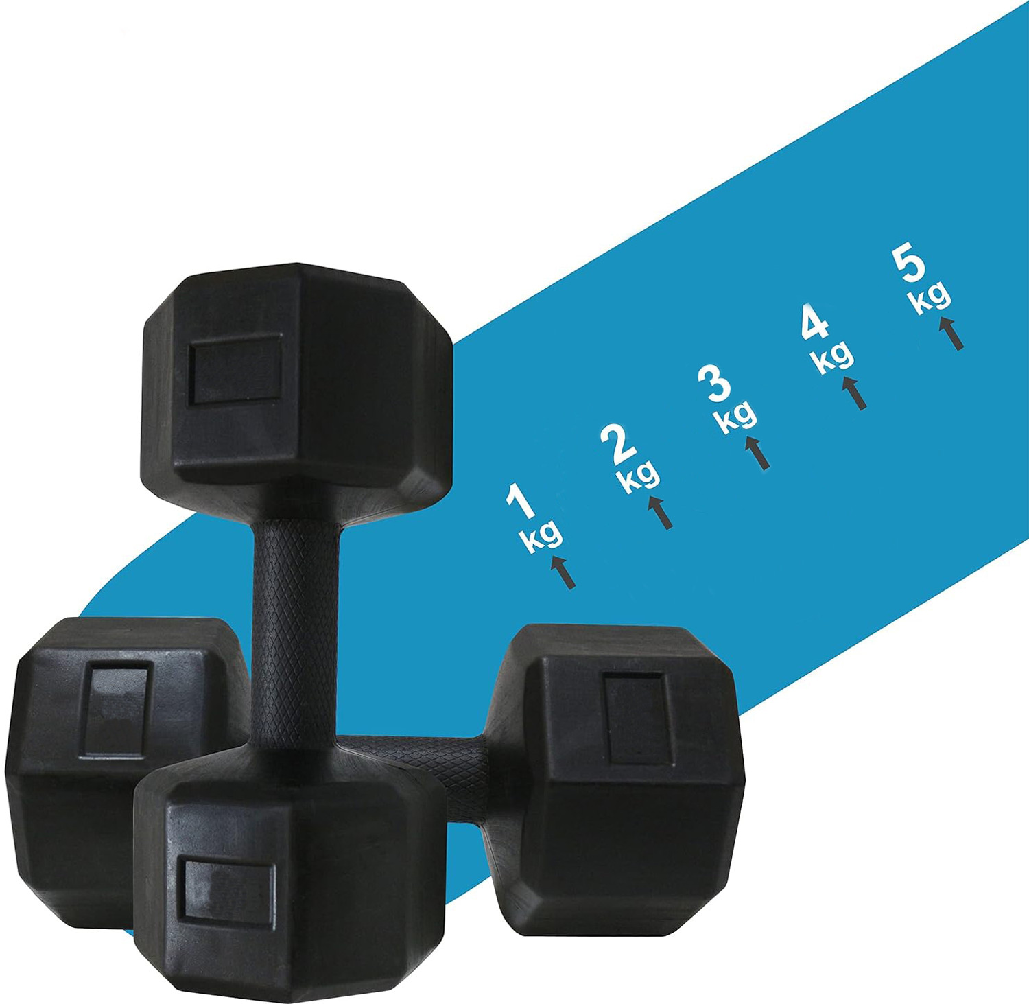 Image of STARX Hexa Dumbbells (3kg x 2) Black | Home Gym Fitness Weights Fixed Weight Dumbbell
