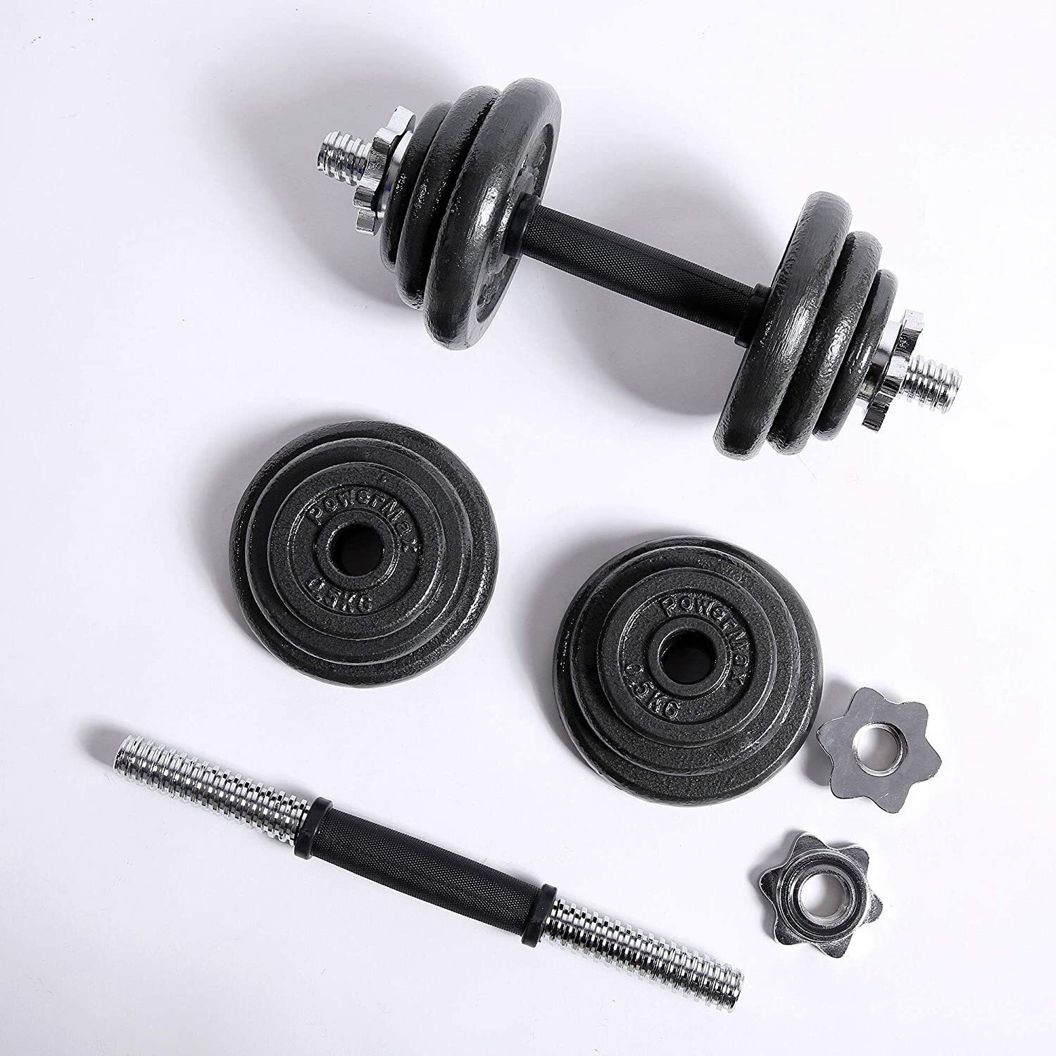 Image of Powermax Fitness PDS-20KG Dumbbell Set with Non-Slip Grip for Home Use Adjustable Dumbbell